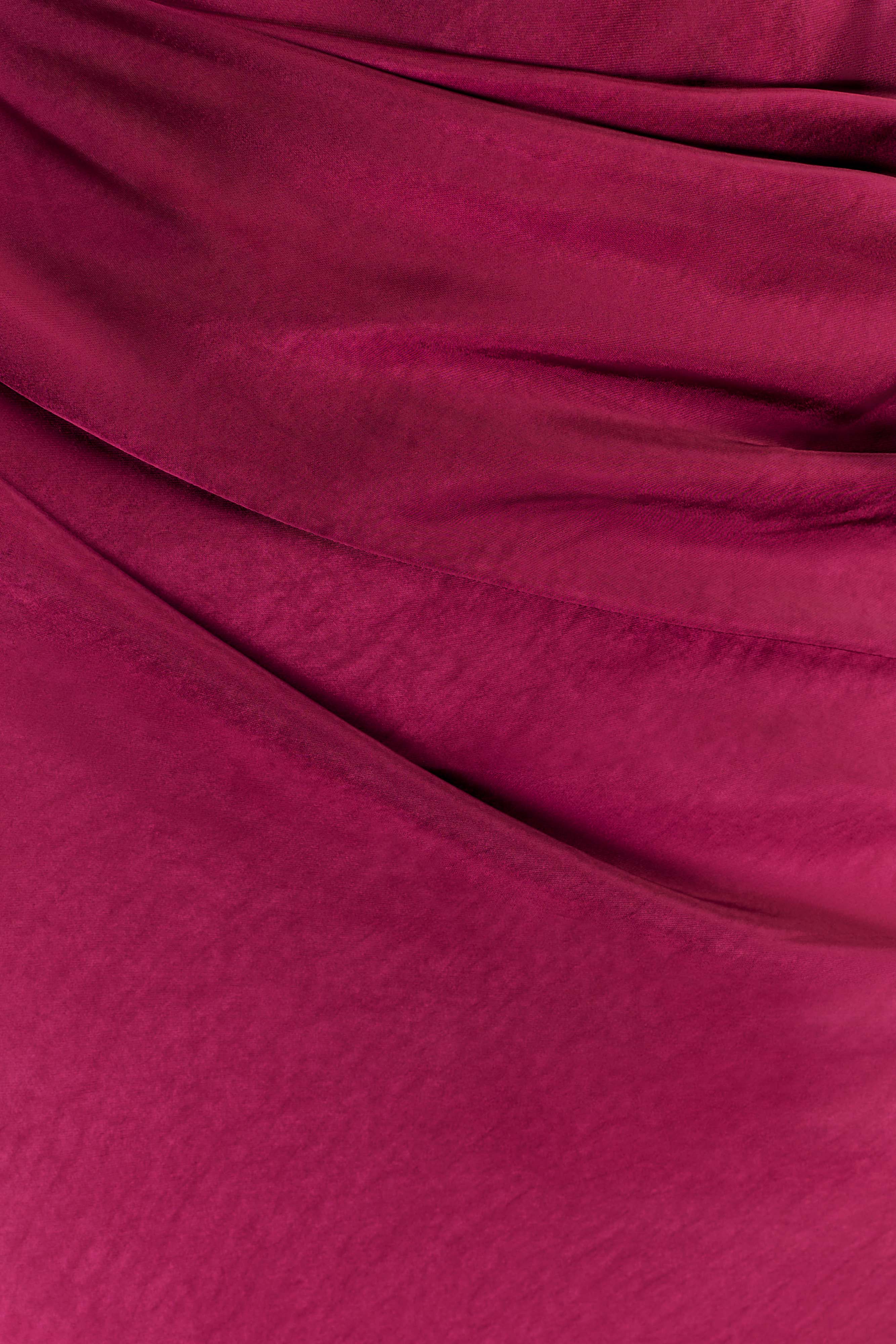 Iris Long Sleeve Satin Maxi Dress - Mahogany - Image 5