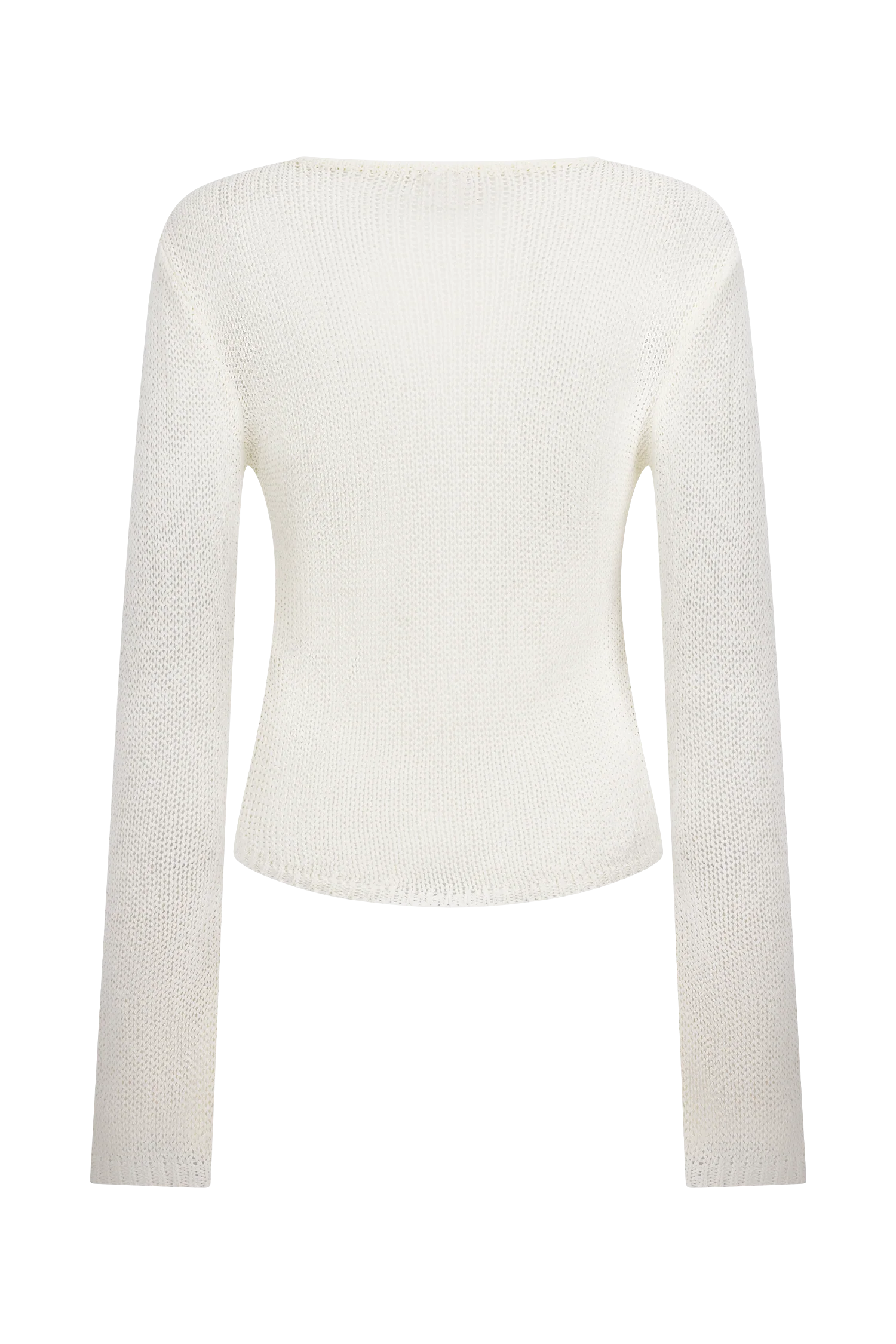 Isabella Long Sleeve Knit Top - White - Image 9