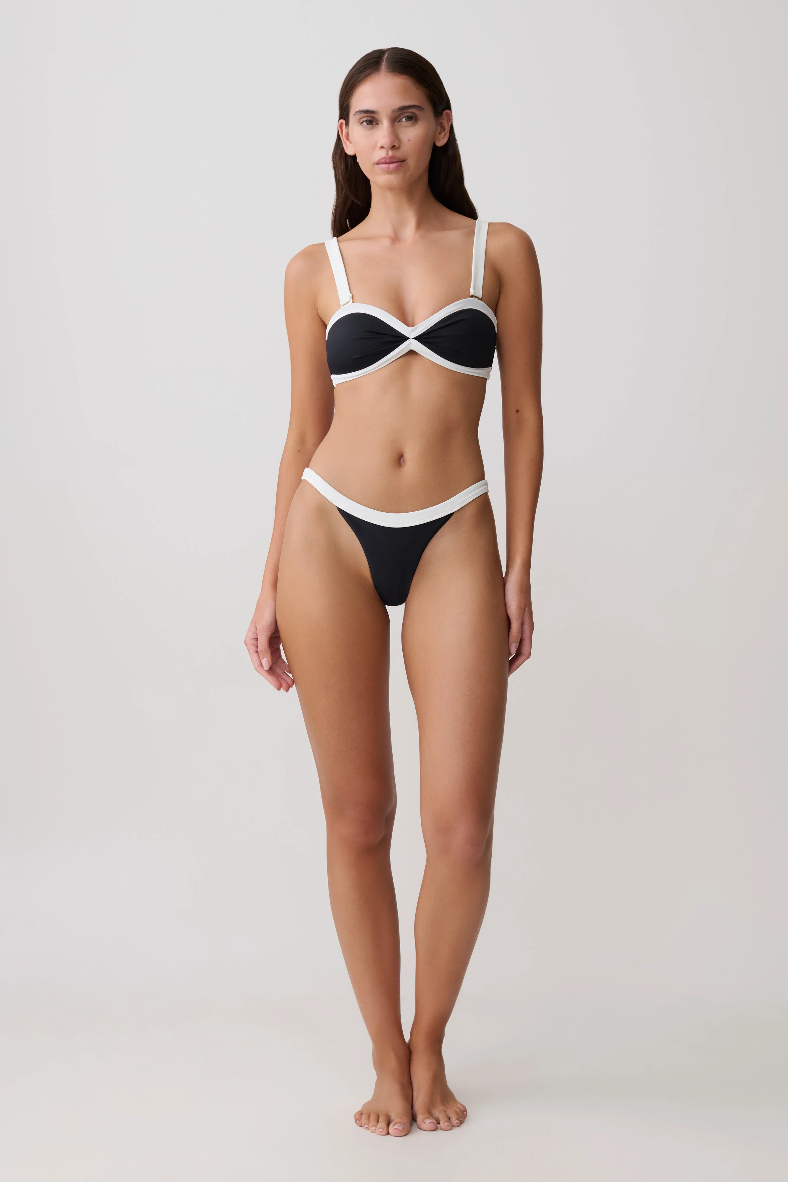 Isla Thong Bikini Bottom - Black/White - Image 8
