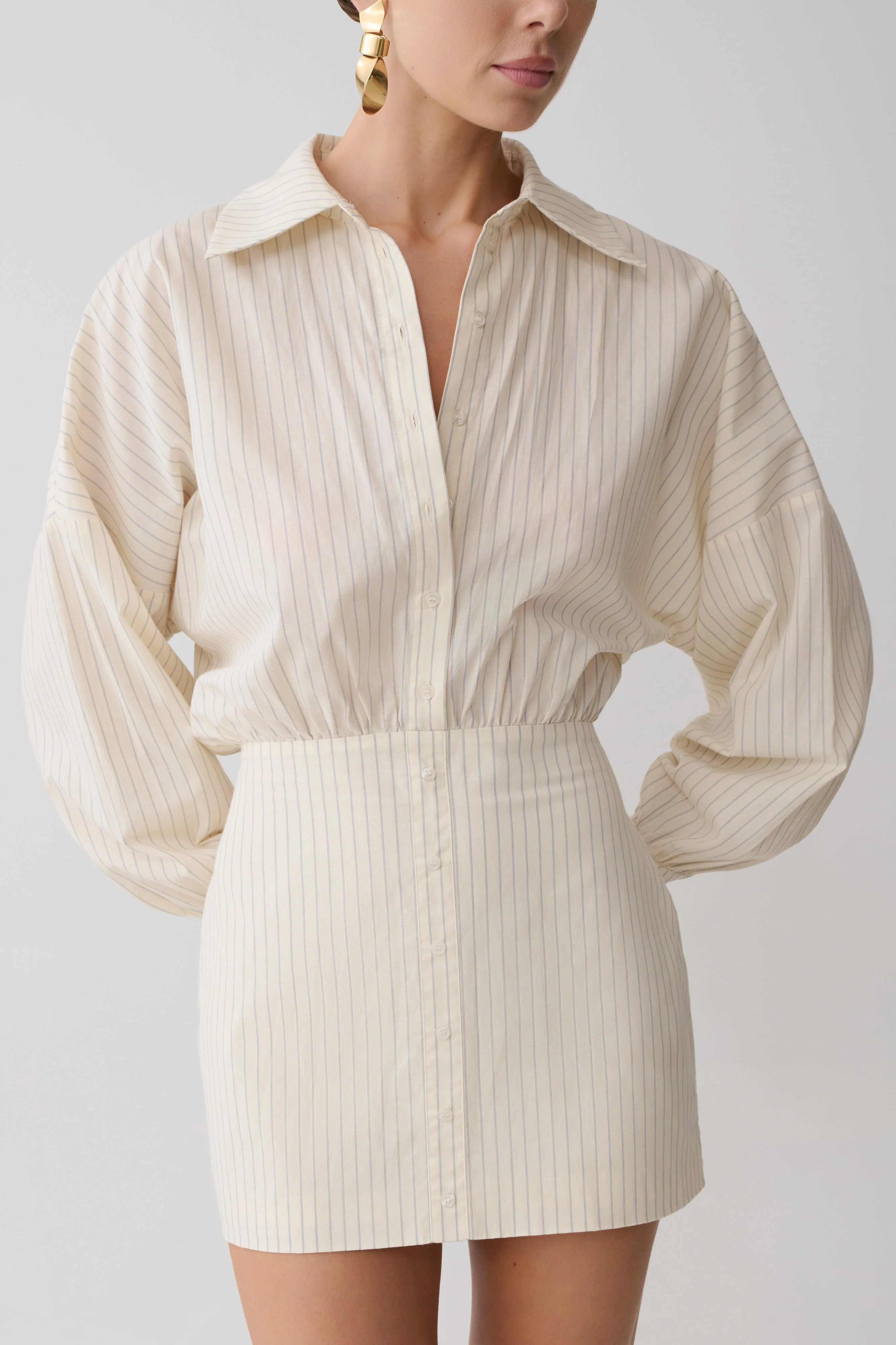 Ivy Oversize Shirt Mini Dress - Stripe - Image 5