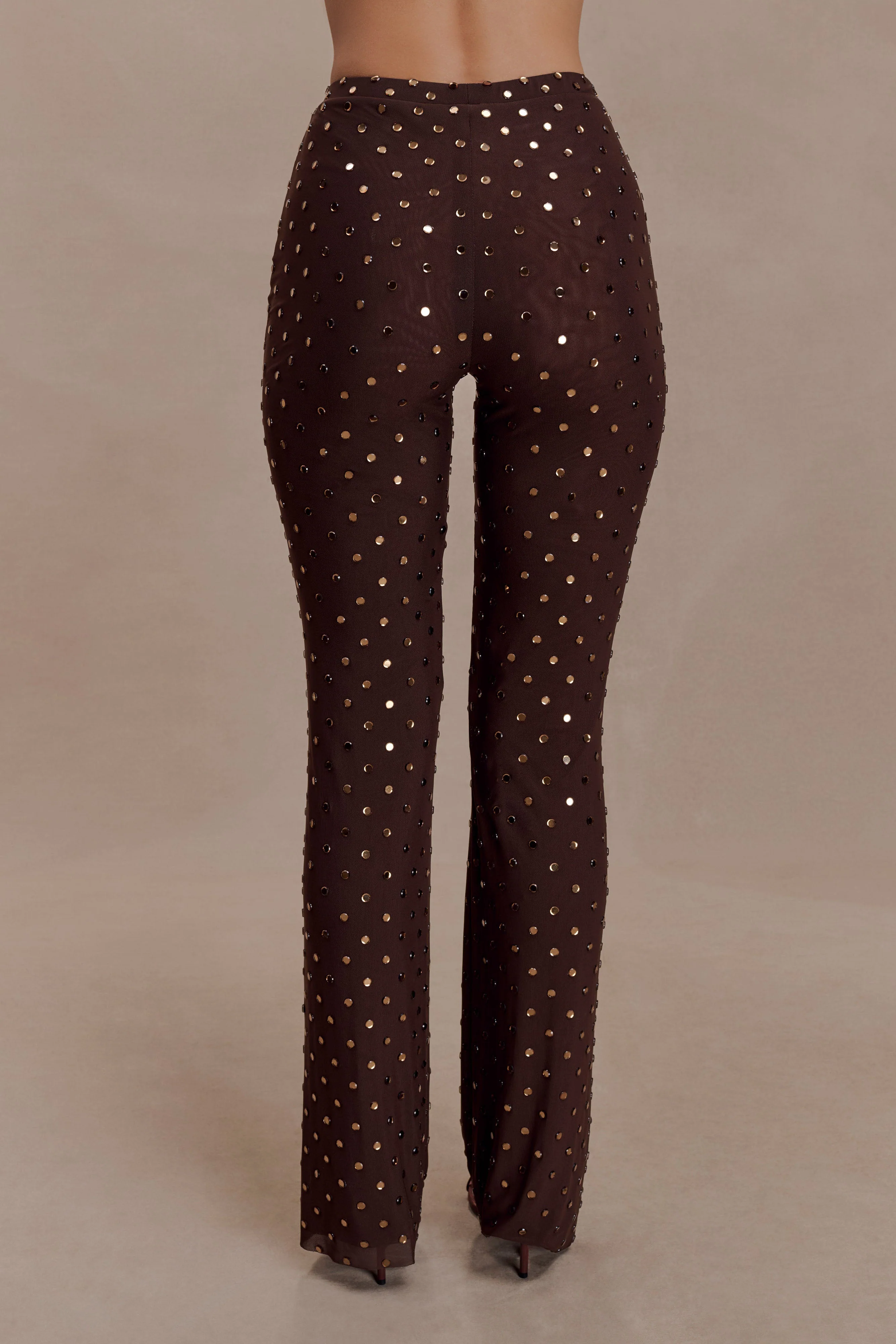 Jackie Diamante Straight Leg Pants - Chocolate - Image 2
