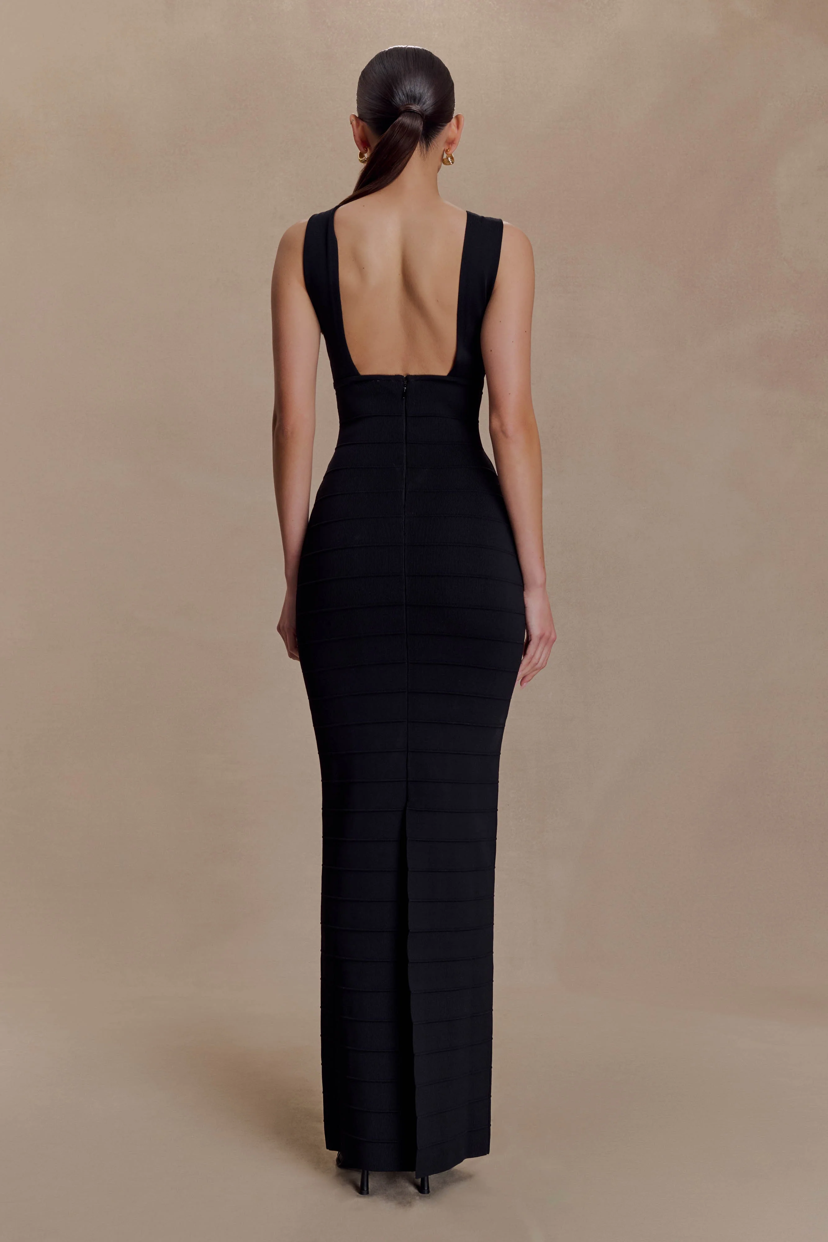 Jaylen Bandage Knit Maxi Dress - Black - Image 2