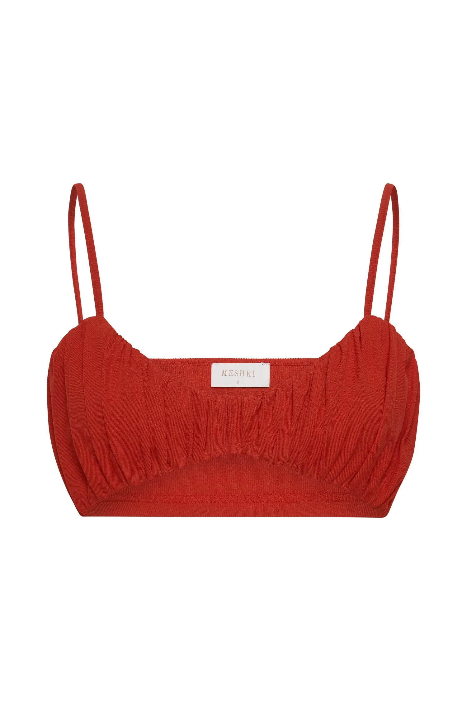 Jordan Ruched Front V Front Top - Red - Image 8