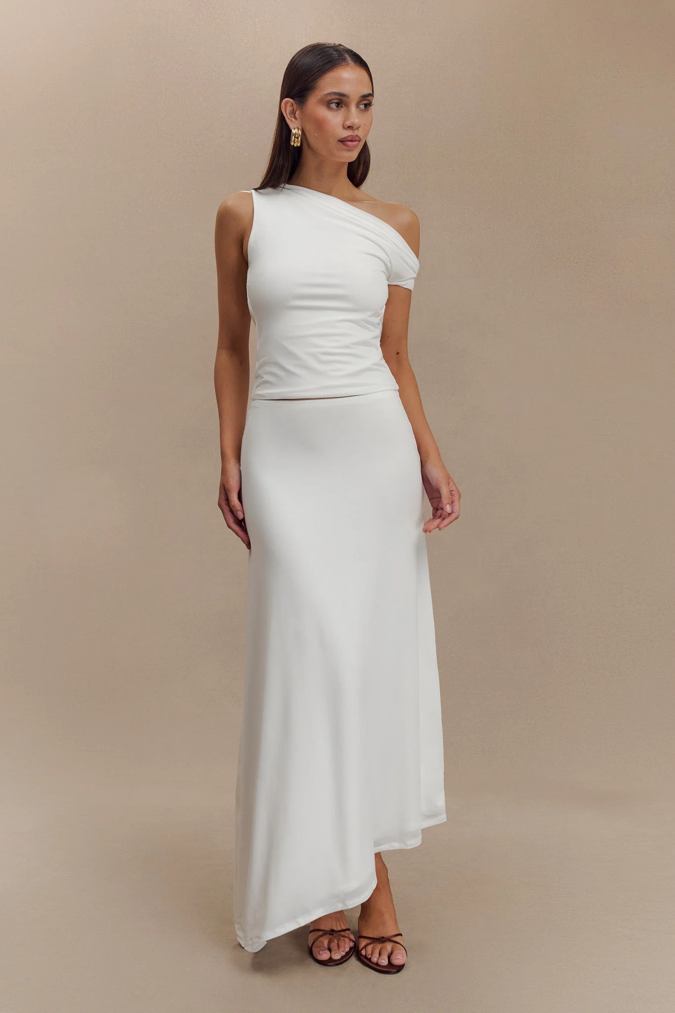 Kacey Slinky Off Shoulder Top - White - Image 5
