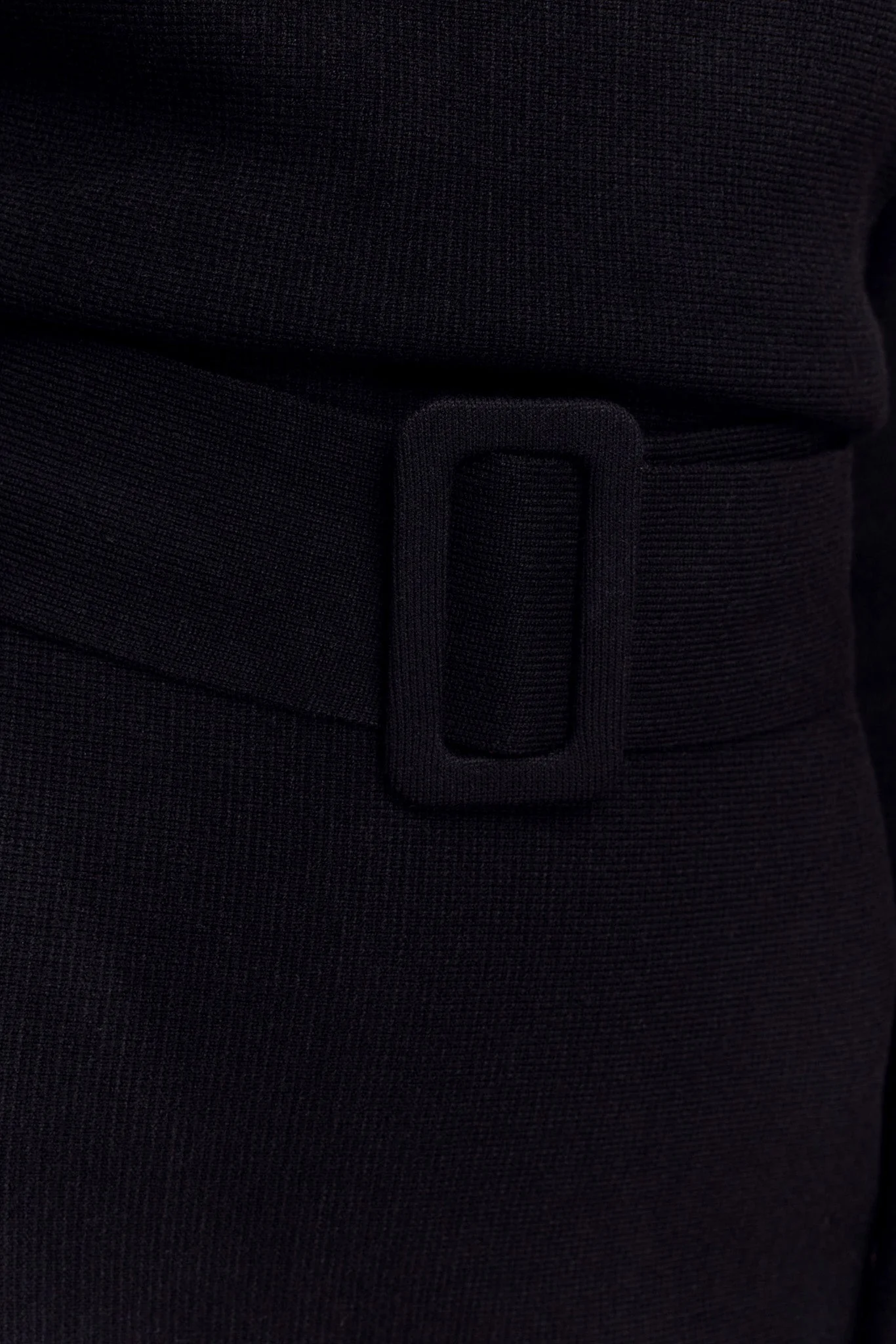 Kassie Belt Tie Knit Mini Dress - Black - Image 8