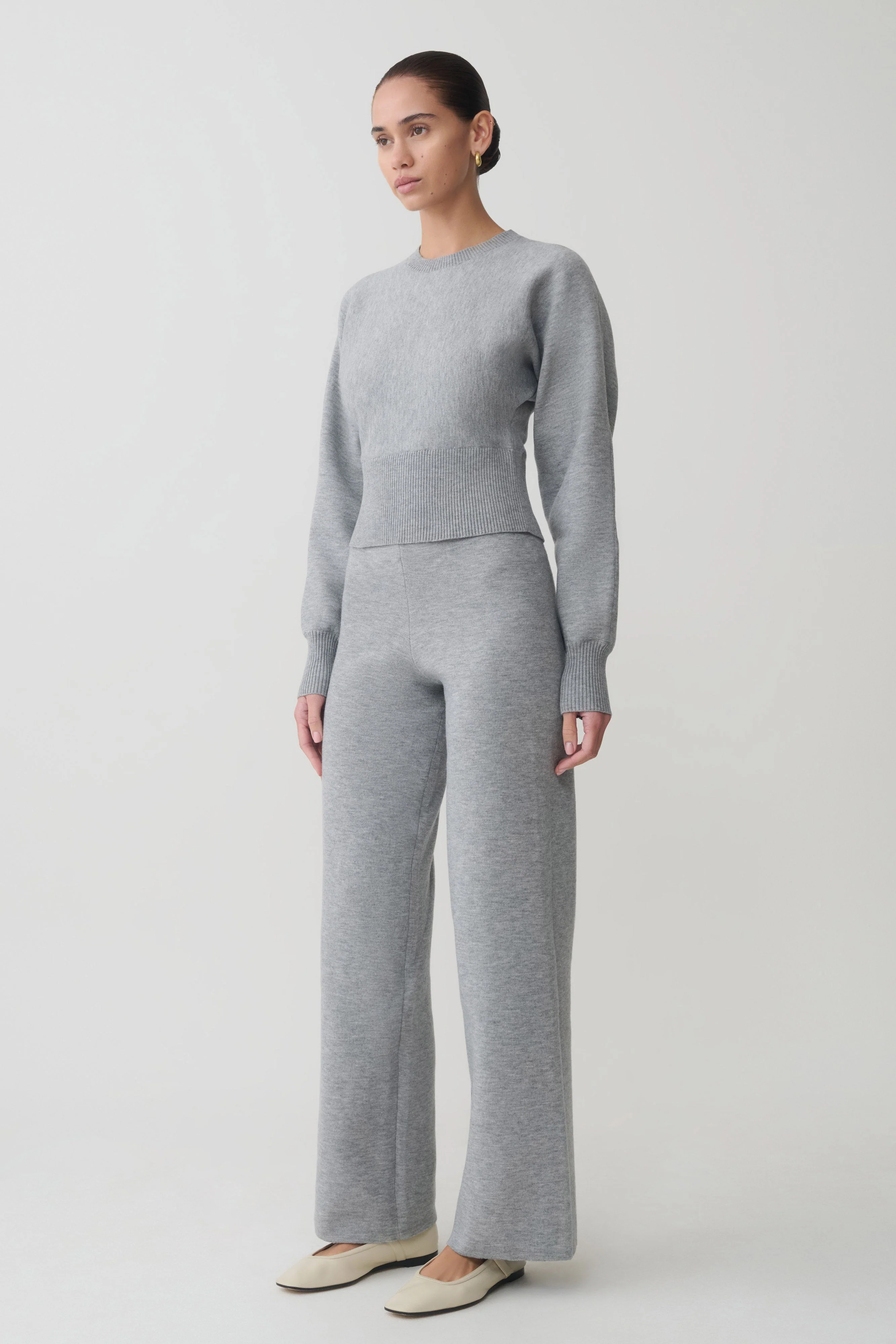 Kerrymae Straight Leg Knit Pants - Grey Marle - Image 3