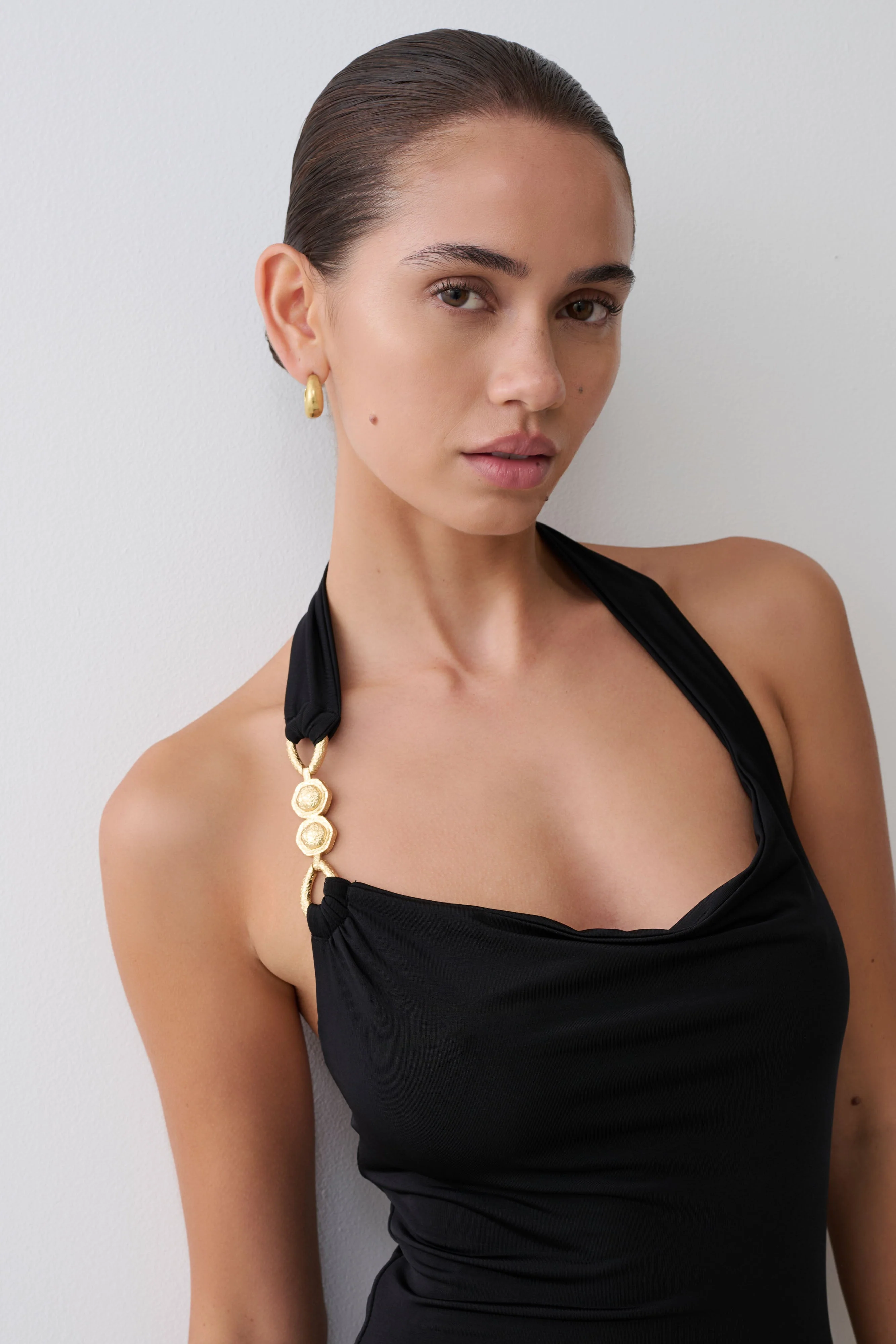 Khanh Slinky Halter Maxi Dress - Black - Image 10