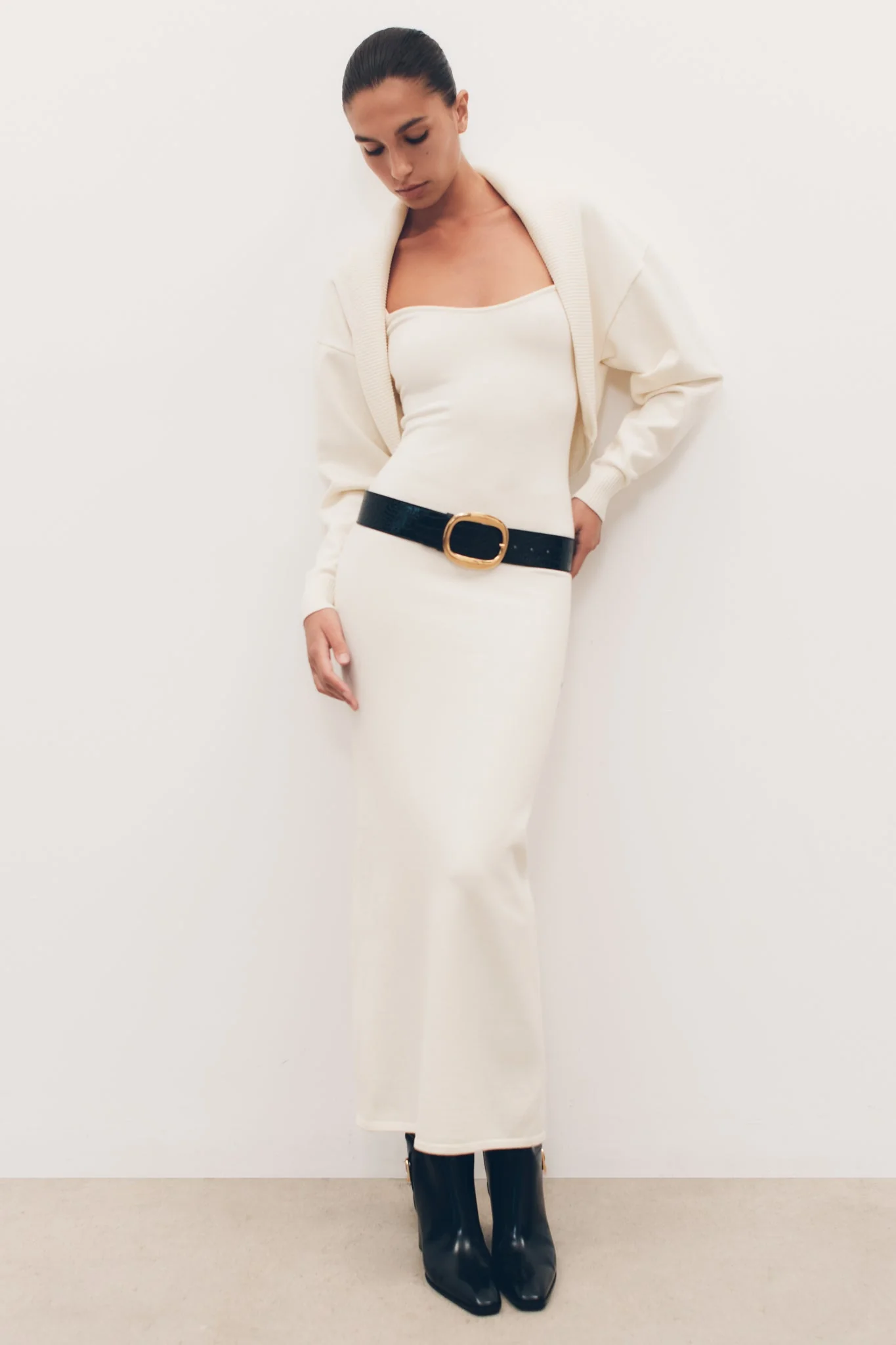 Kingston Knit Maxi Dress - Ivory - Image 2
