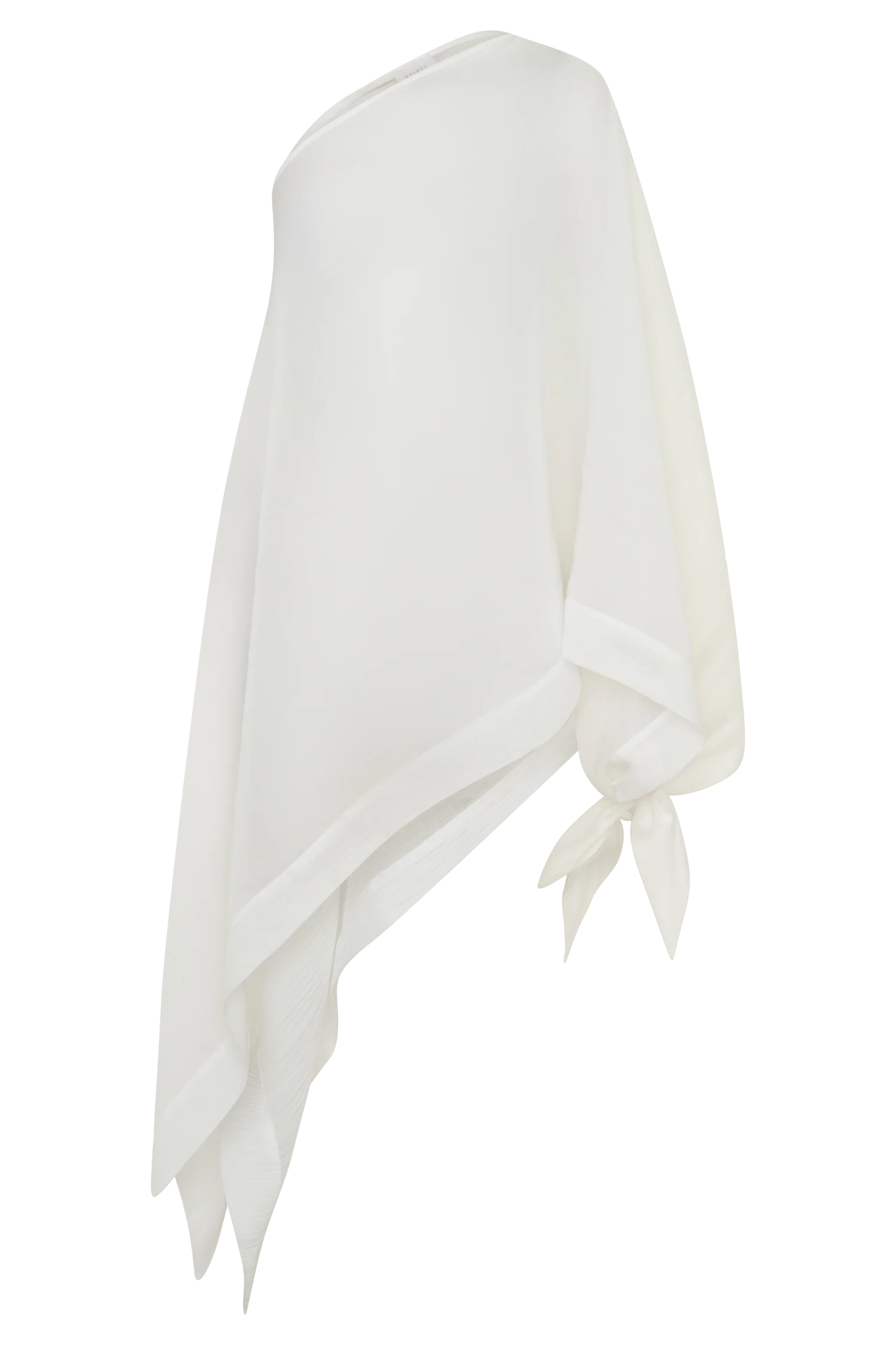 Leilani Sheer Draped Asymmetric Top - Ivory - Image 8