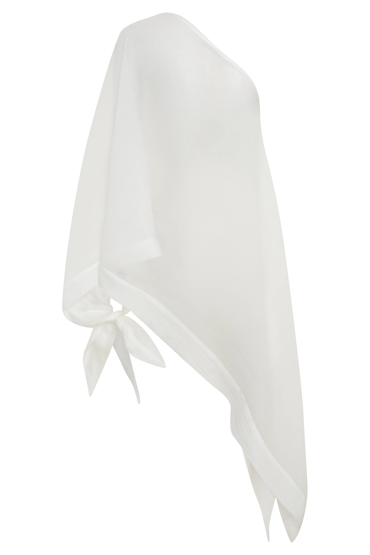 Leilani Sheer Draped Asymmetric Top - Ivory - Image 9