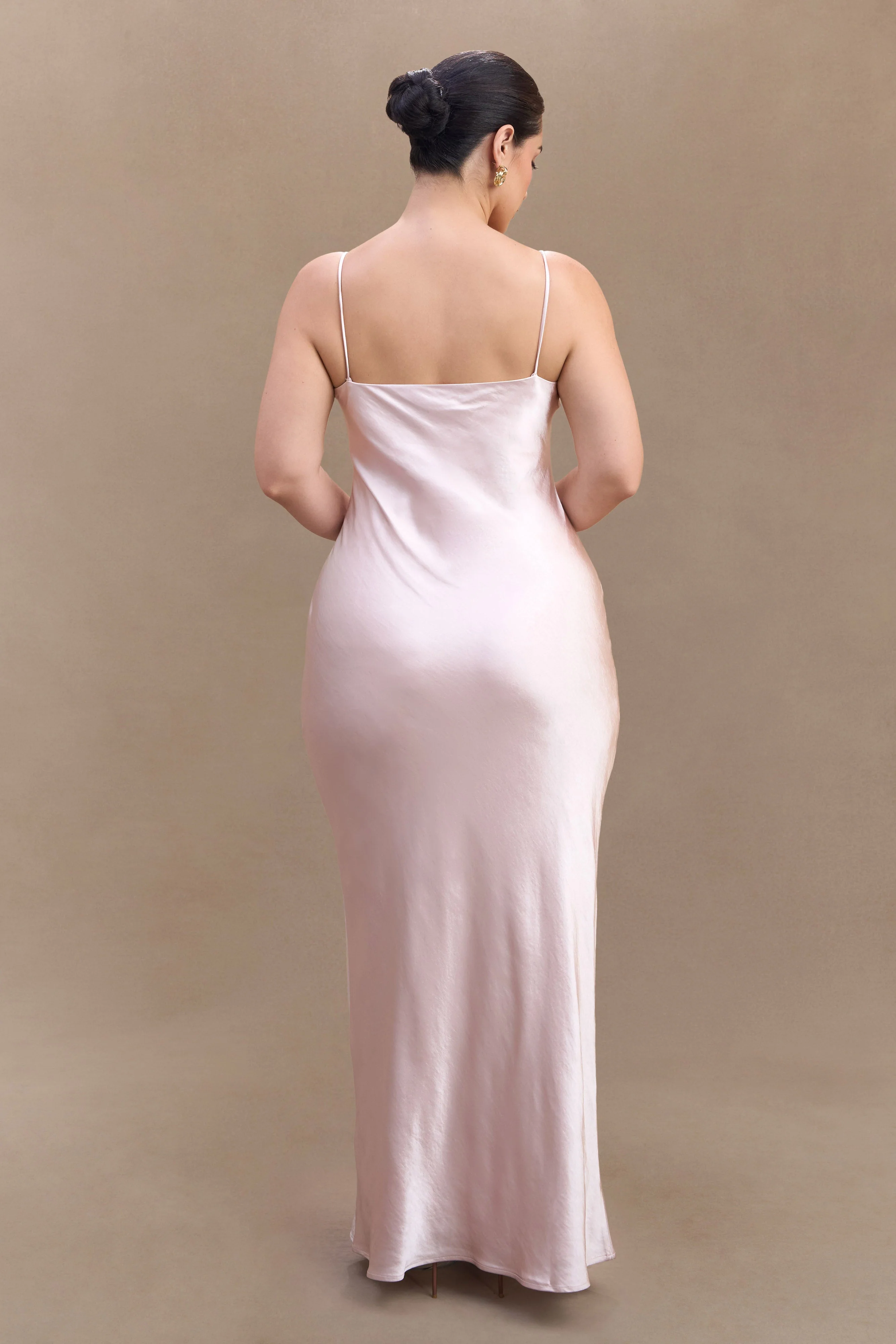 Lilly Sweetheart Satin Maxi Dress - Soft Pink - Image 6