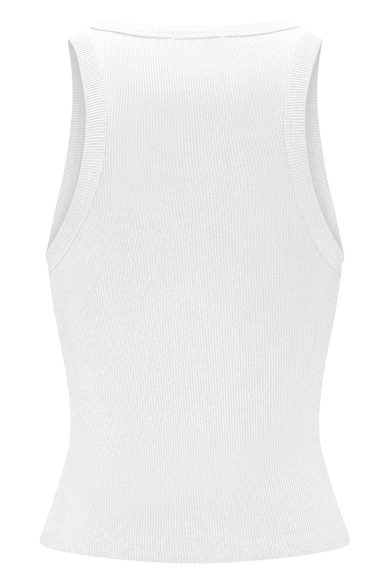 Lola Ribbed Sleeveless Top With Hardware - White - Image 7