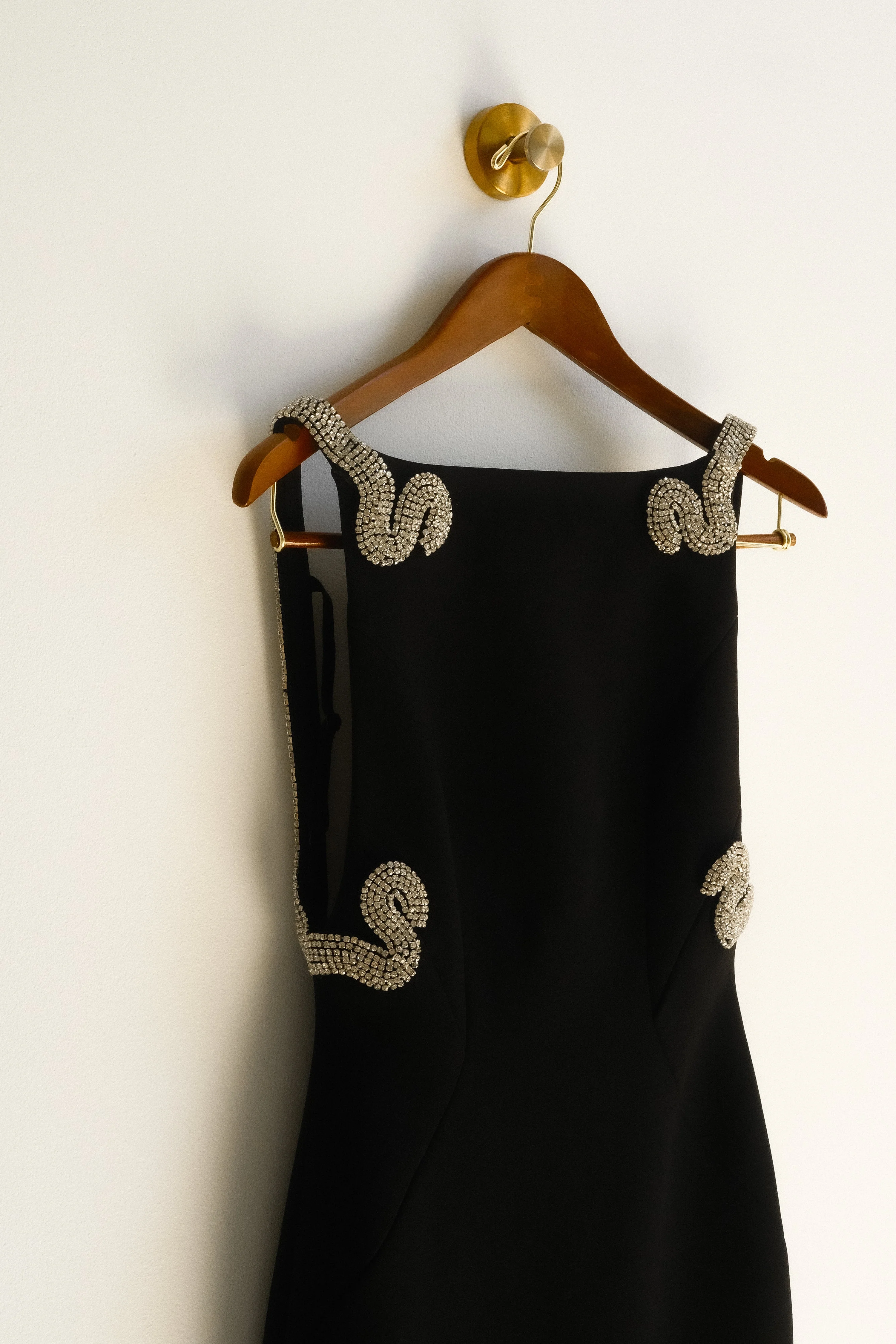 Lorde Embellished Crepe Maxi Dress - Black - Image 11