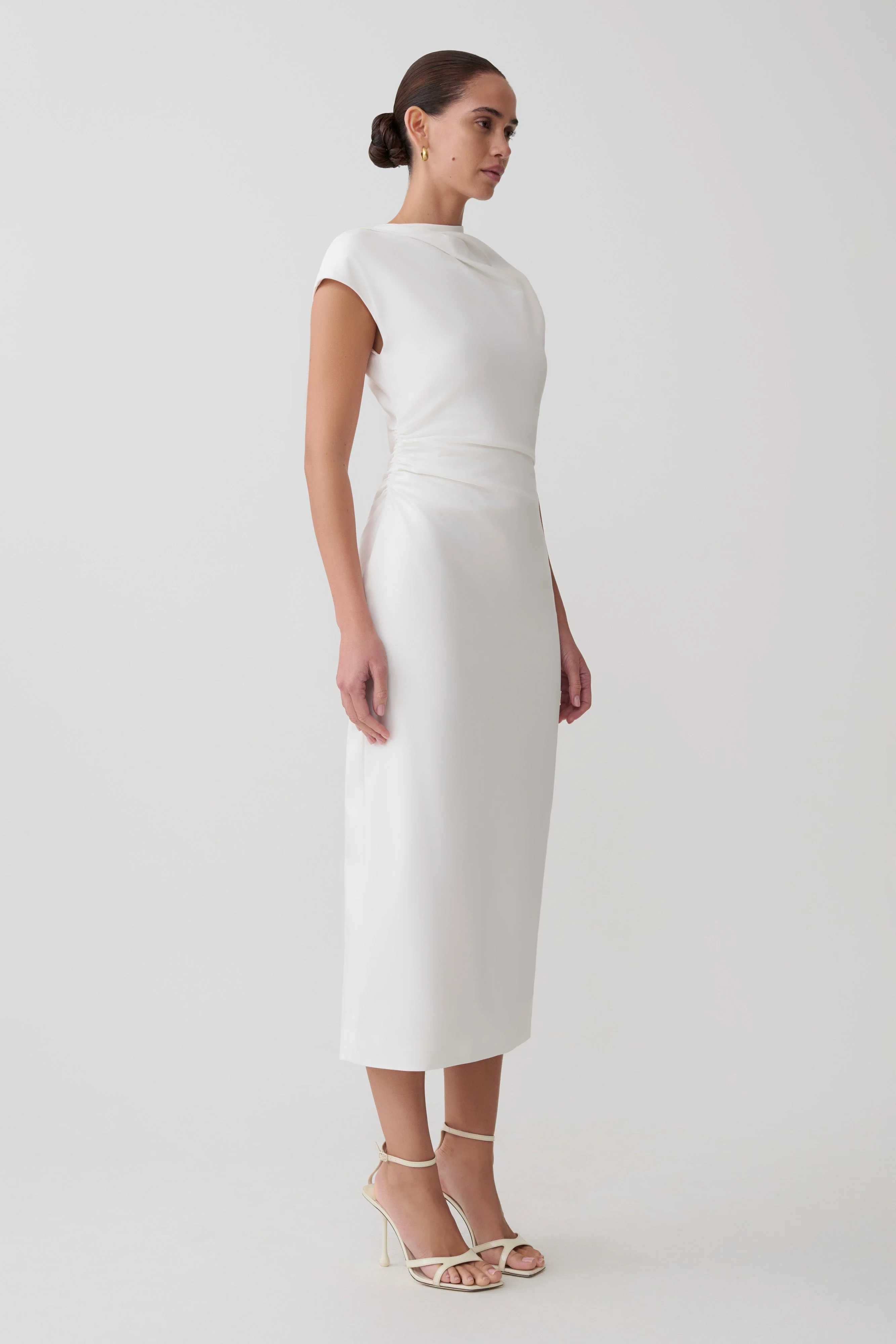 Lorena Cotton Midi Dress - White - Image 3