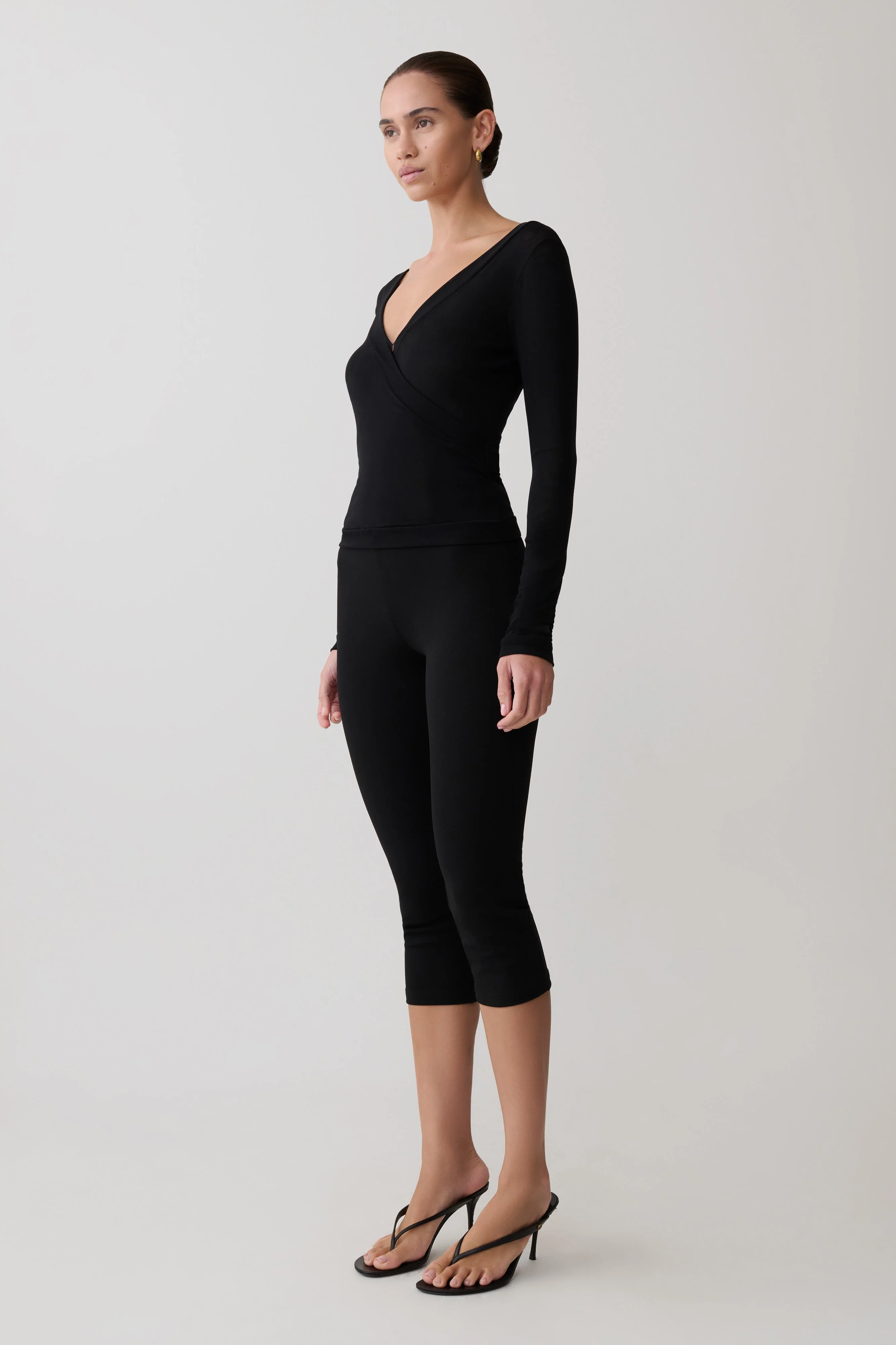 Lumi Long Sleeve Mesh Top - Black - Image 6