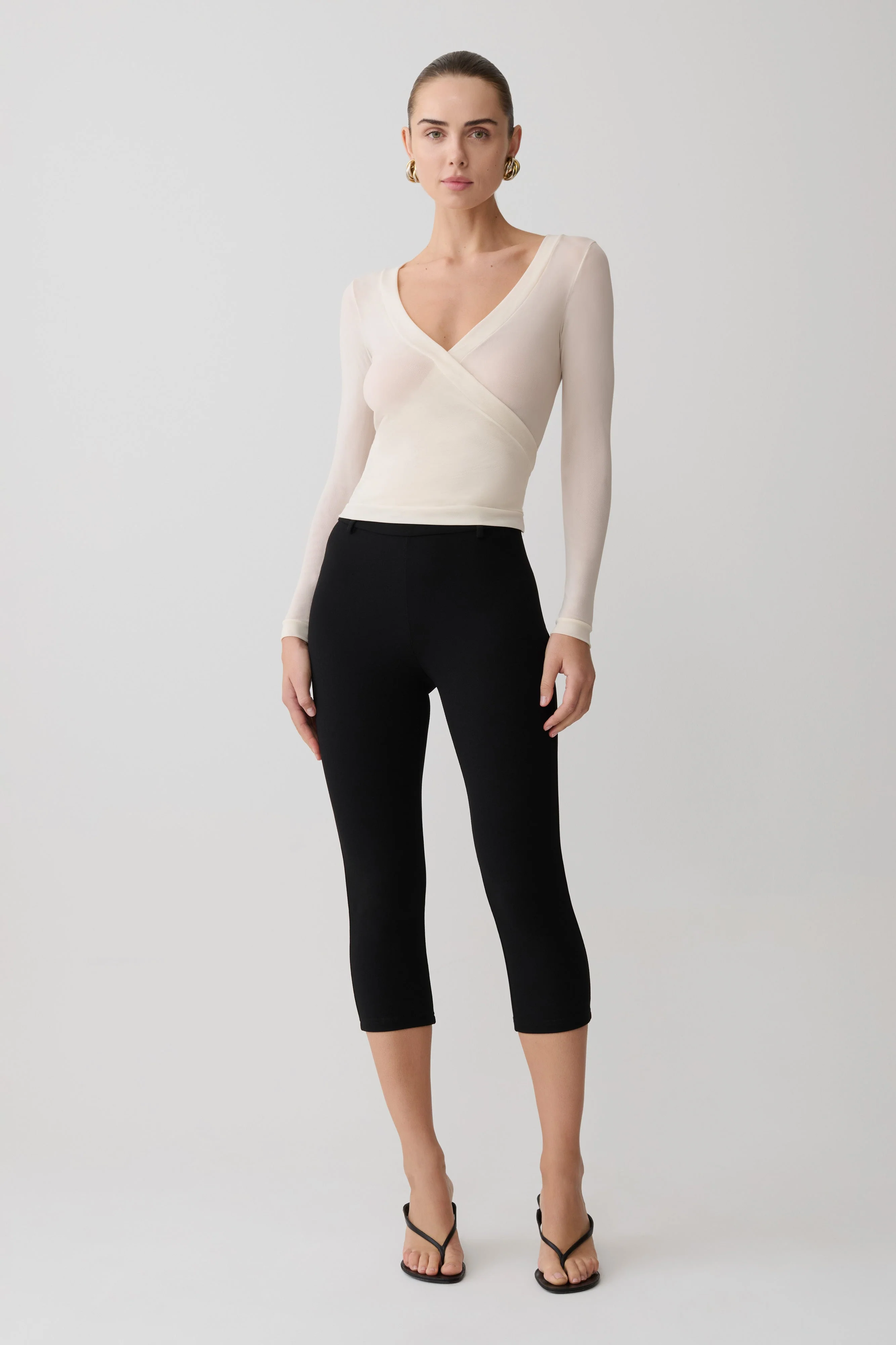 Lumi Long Sleeve Mesh Top - Bone - Image 7