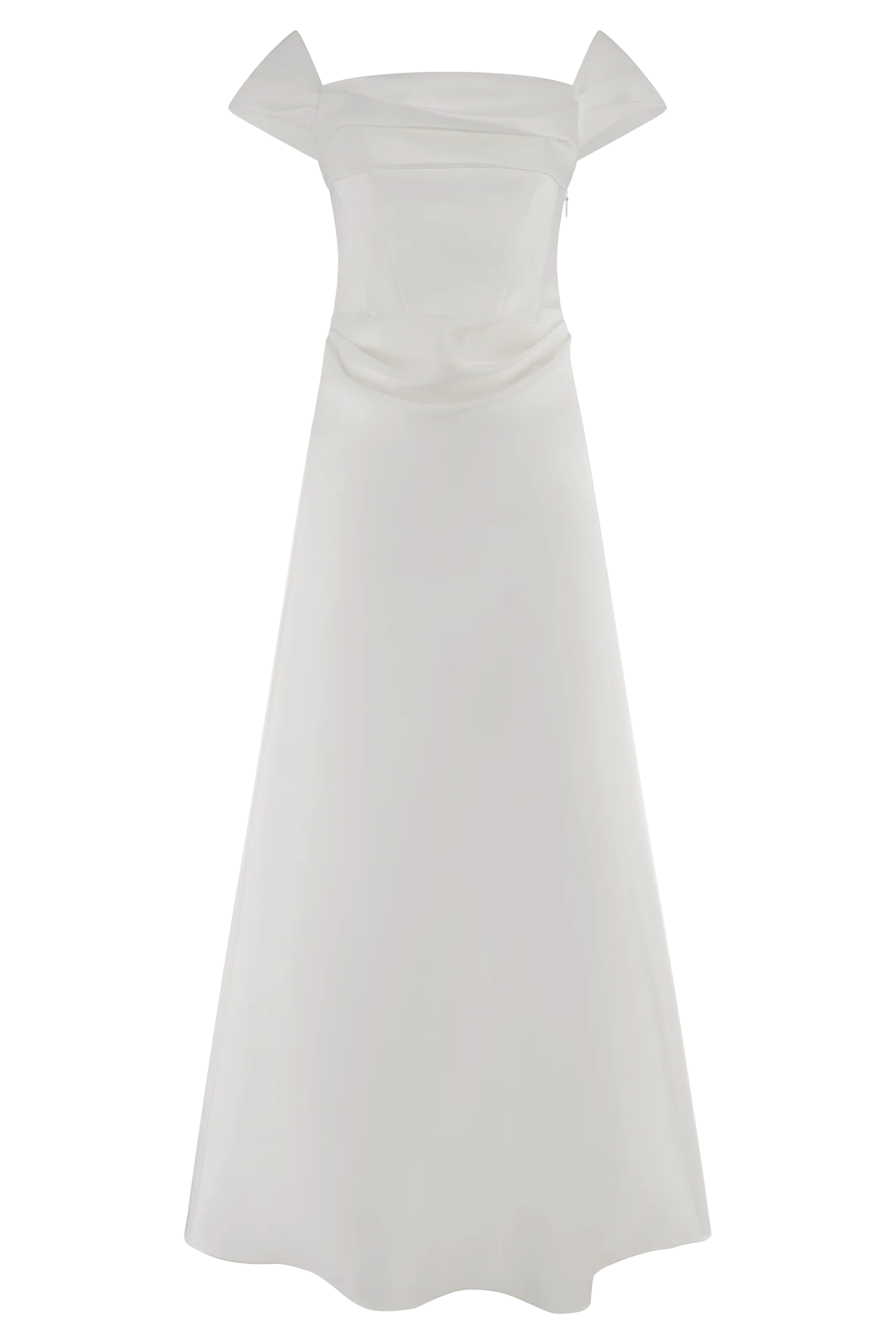 Luna Satin Off Shoulder Gown - White - Image 6