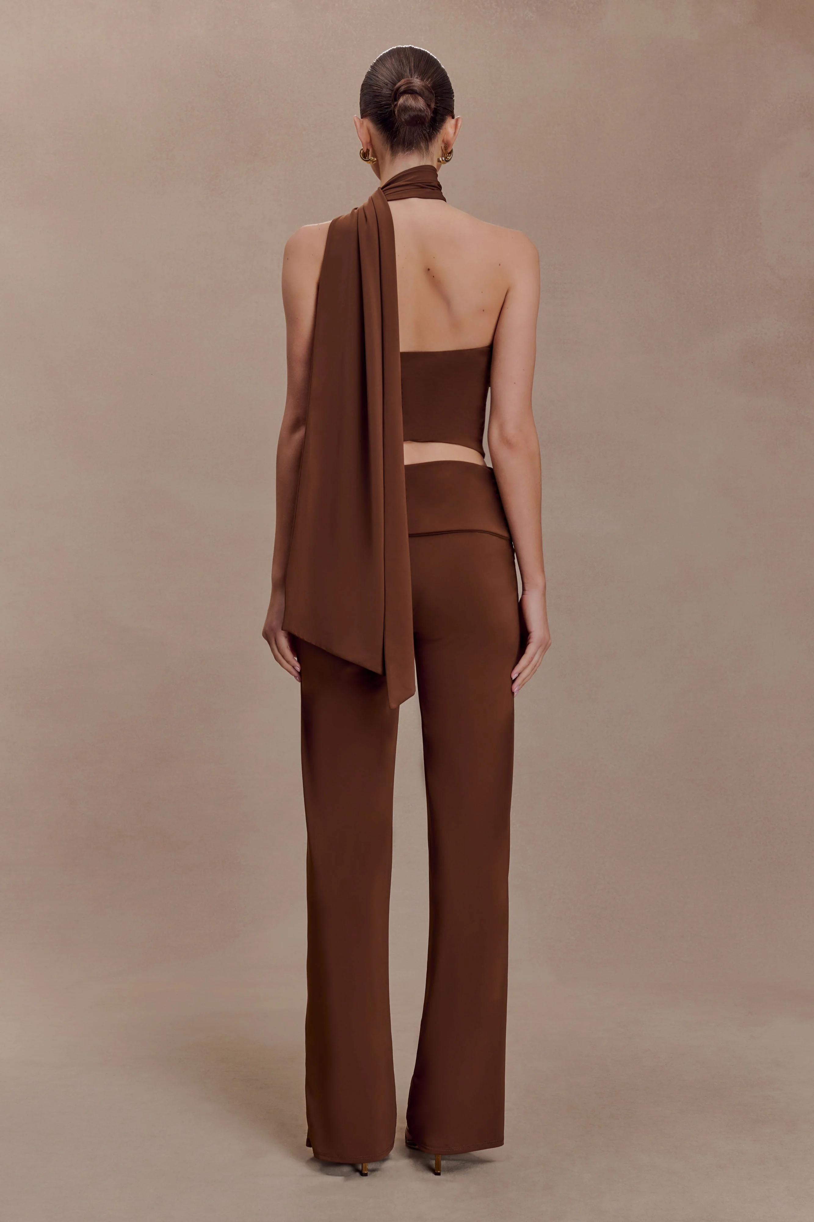 Lydia Slinky Straight Leg Pants - Chocolate - Image 2