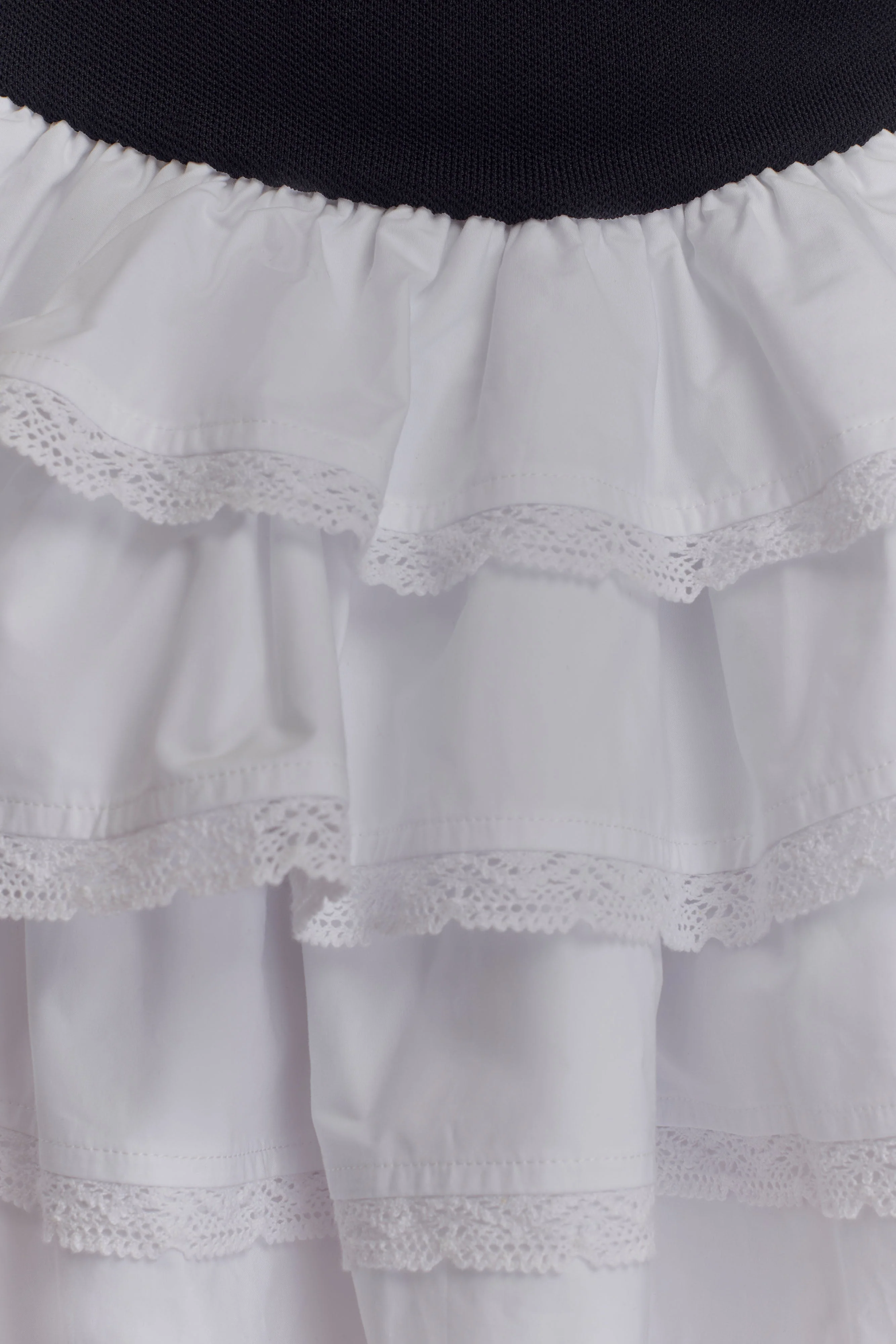 Maeve Contrast Ruffle Knit Mini Dress - Black/White - Image 8
