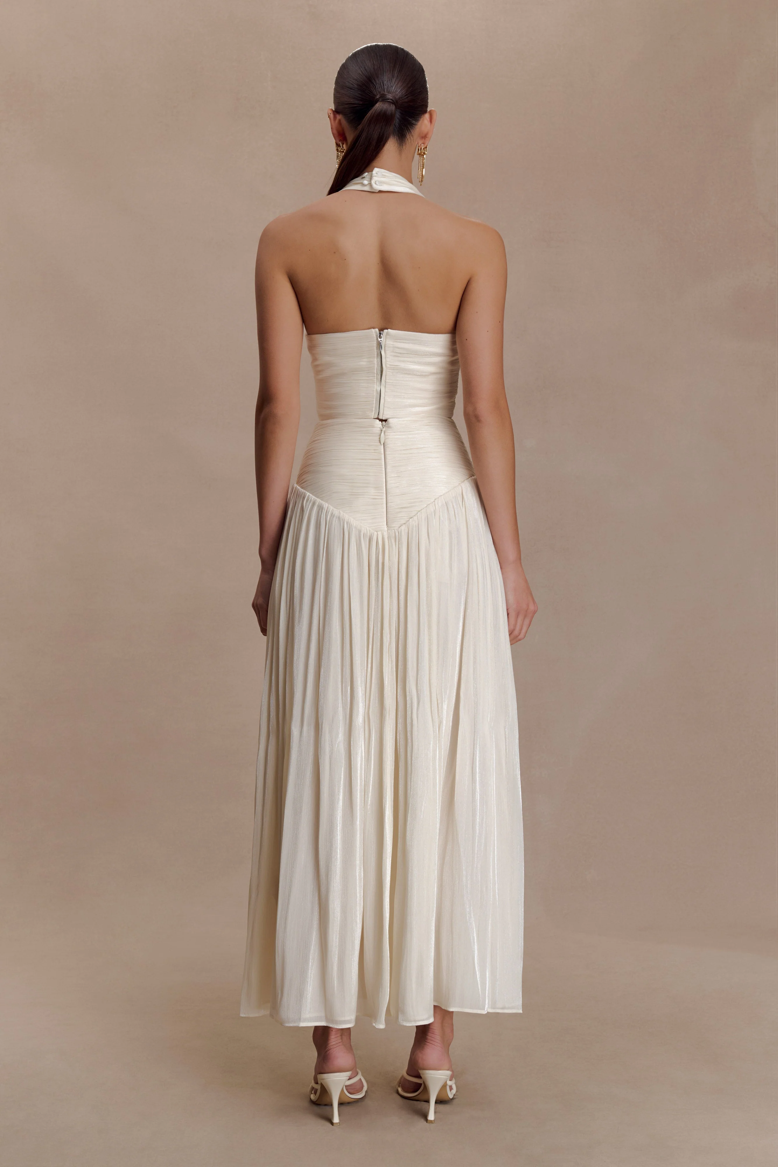 Makena Gathered Midi Skirt - Opal White - Image 3