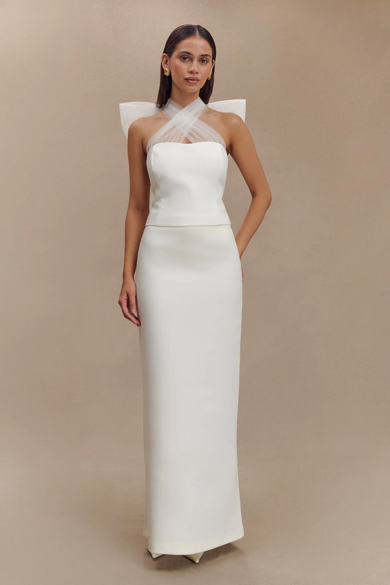 Maryam Tulle Bow Top - White - Image 4