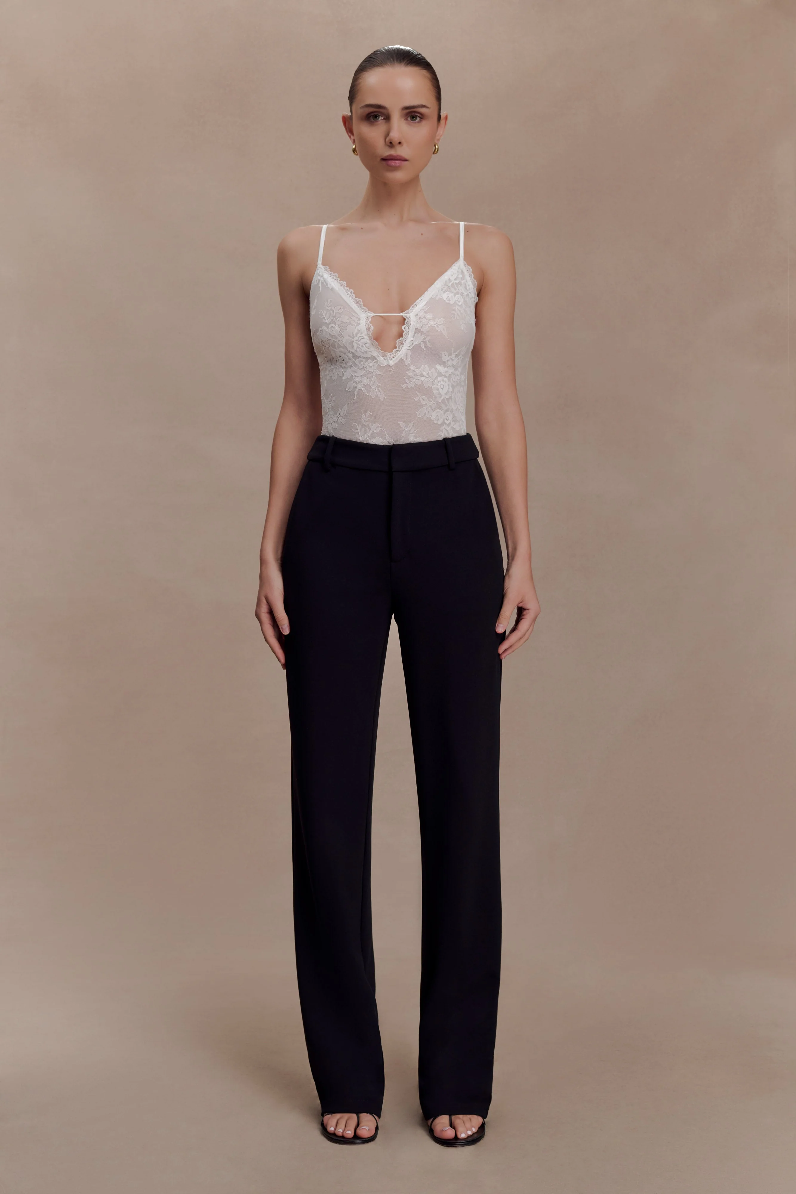 Maude Crepe Straight Leg Pants - Black