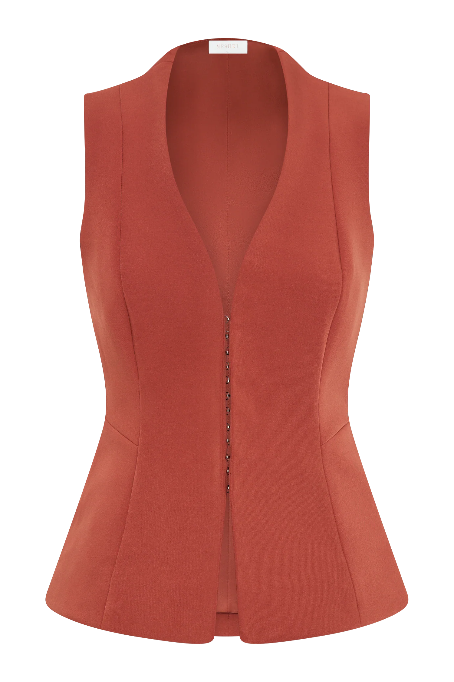 Melinda Structured Vest Top - Chilli - Image 9