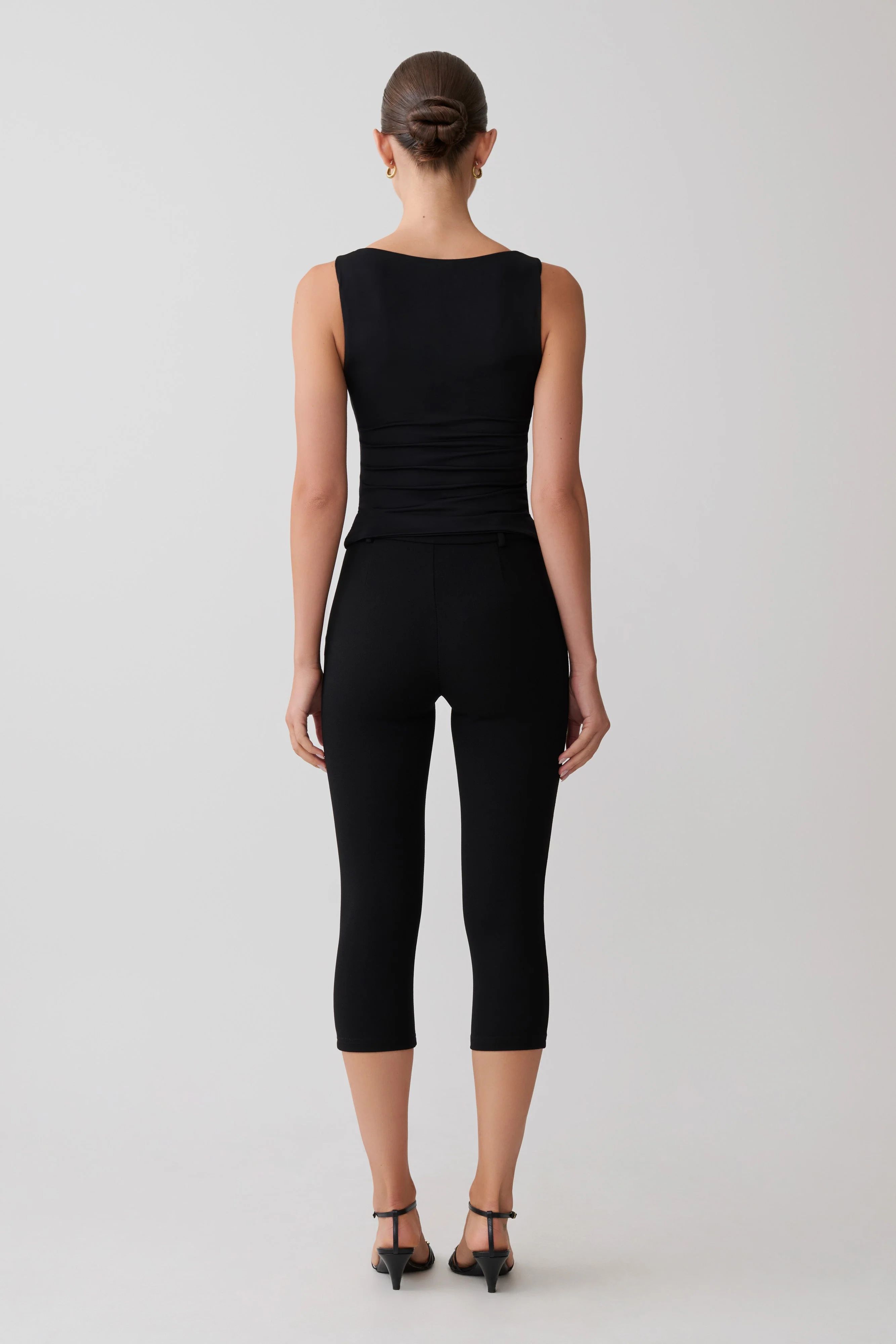 Millie Twist Sleeveless Top - Black - Image 6