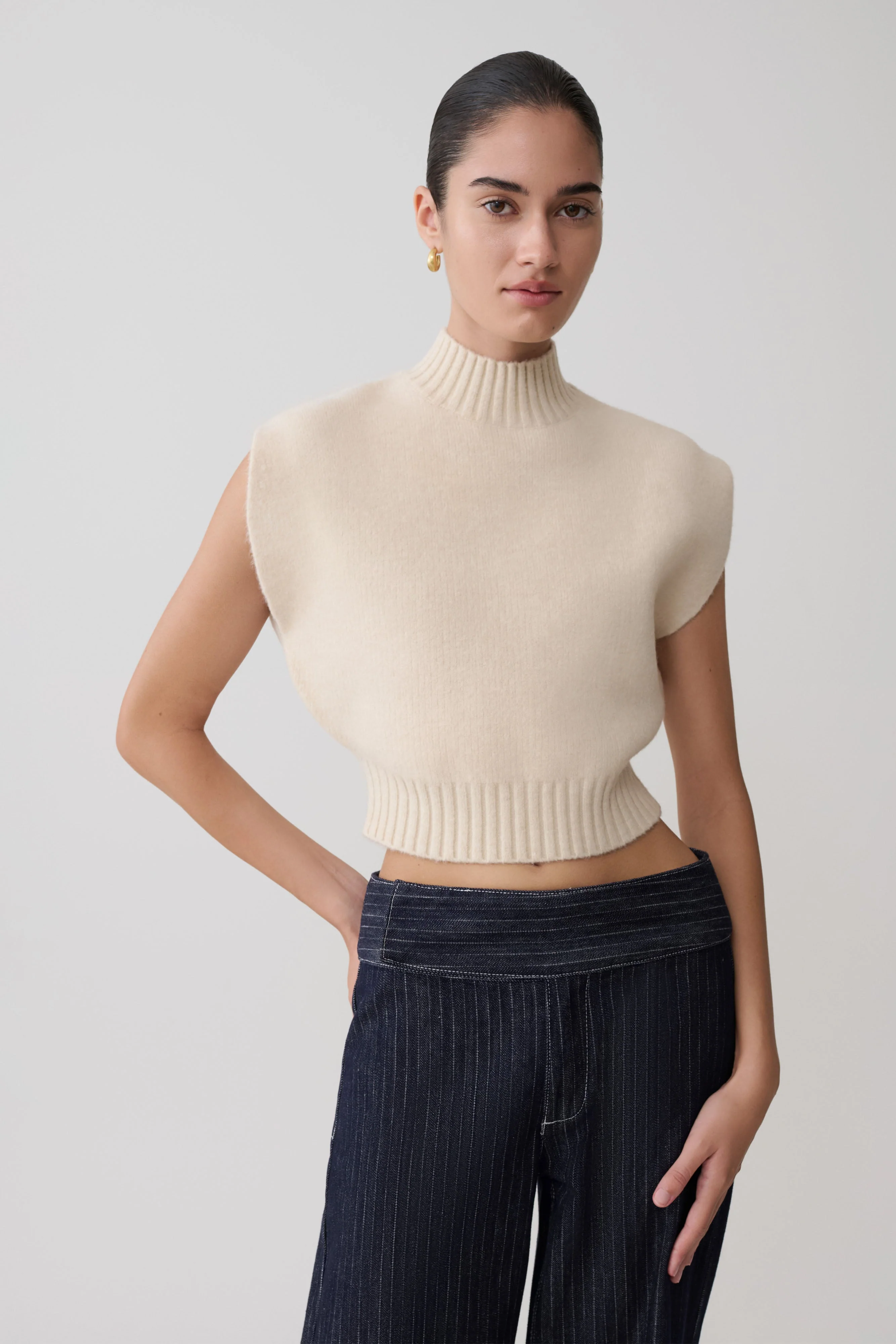 Niko Knit Oversized Top - Ivory - Image 3