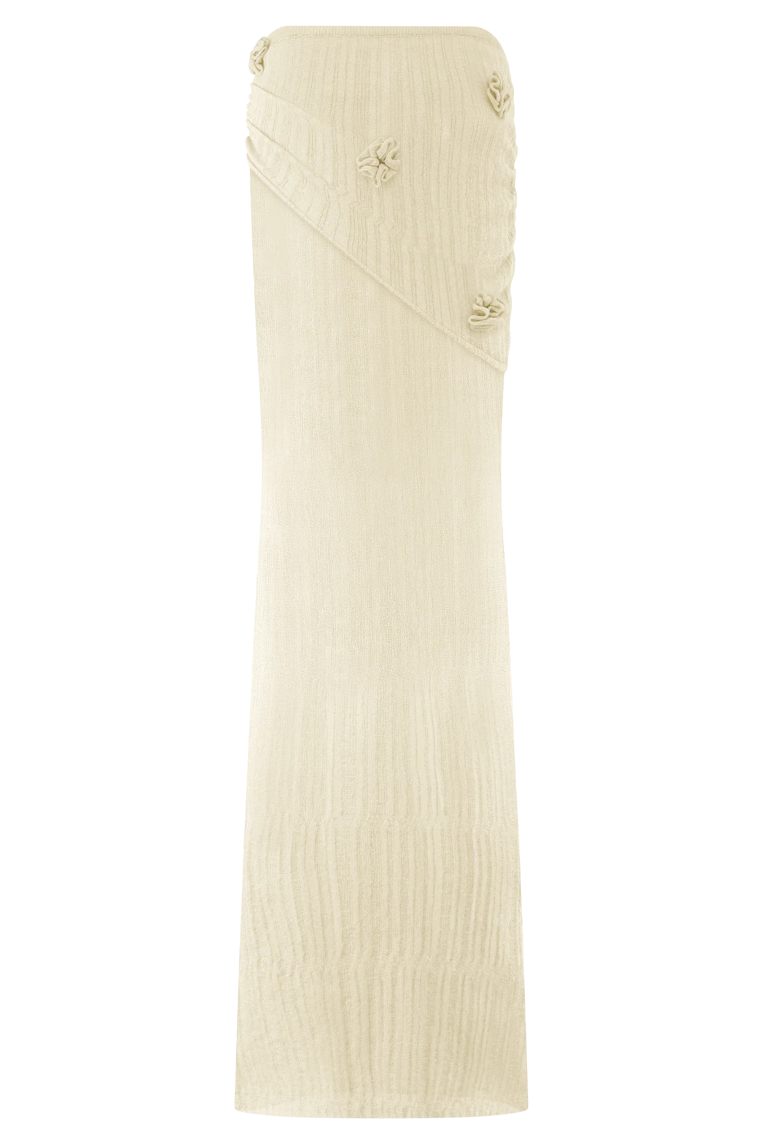 Orianna Orchid Knit Maxi Skirt - Ivory - Image 11