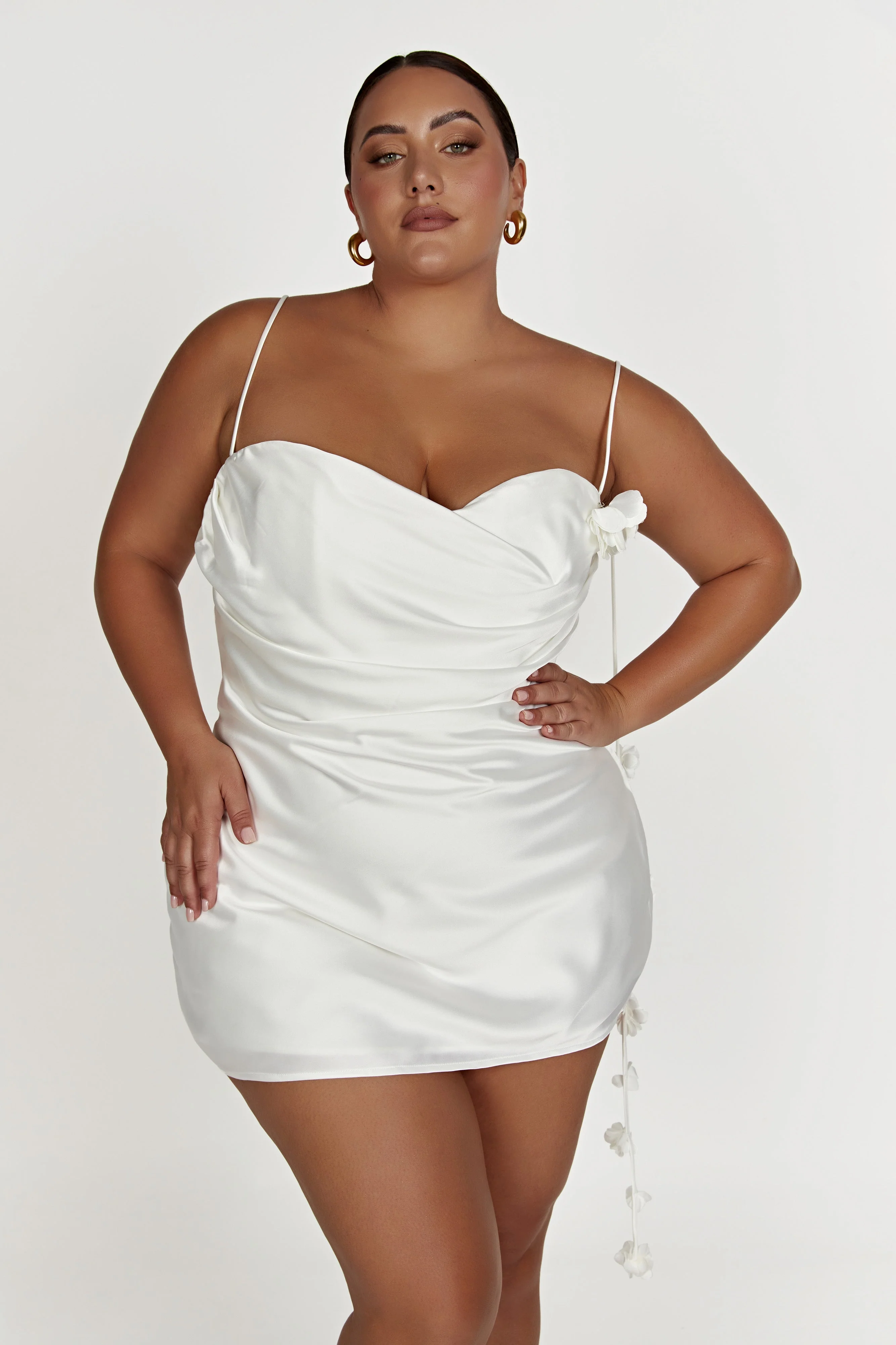 Otillie Rose Halter Mini Dress - White - Image 5