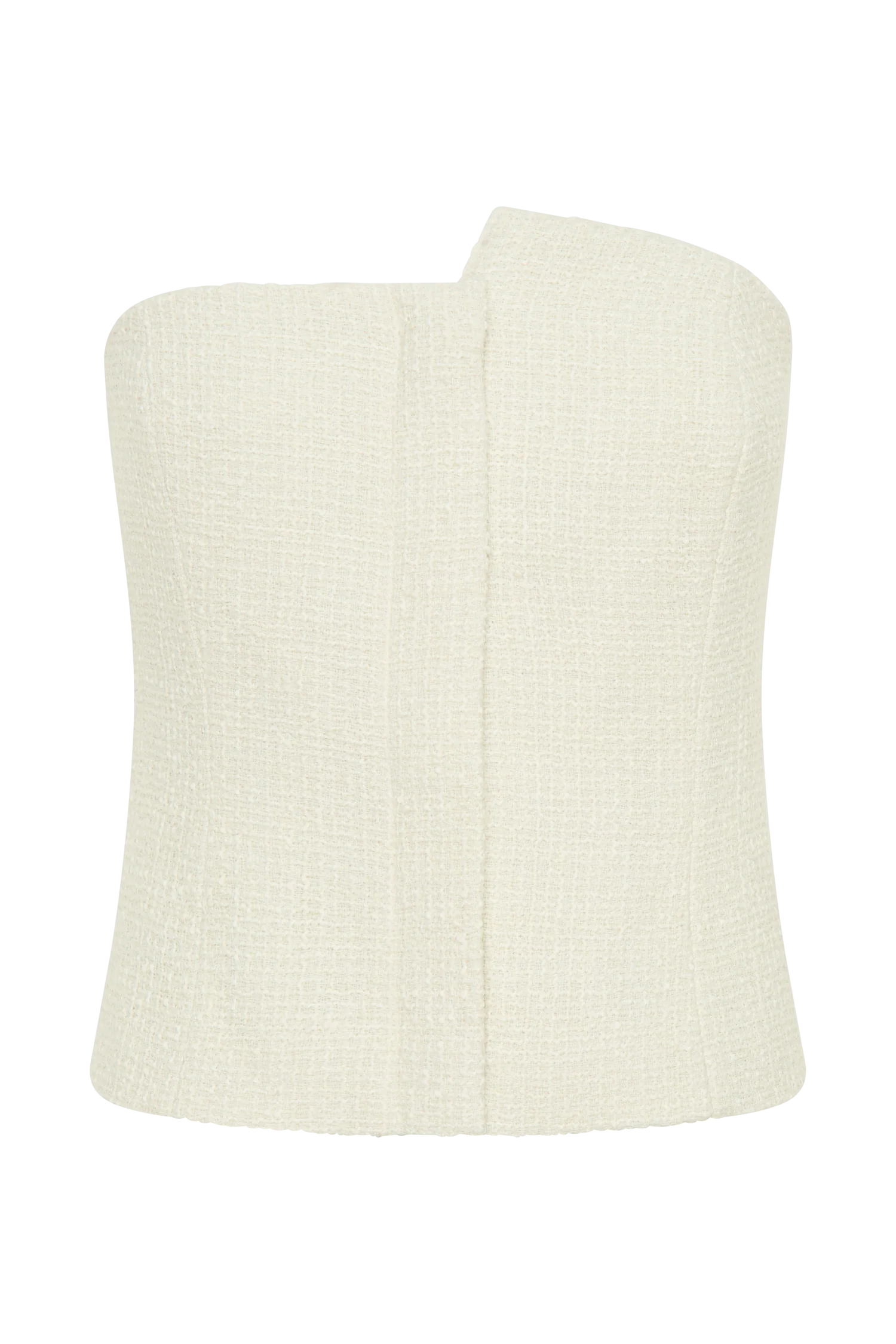 Parker Boucle Strapless Asymmetric Top - Ivory - Image 10