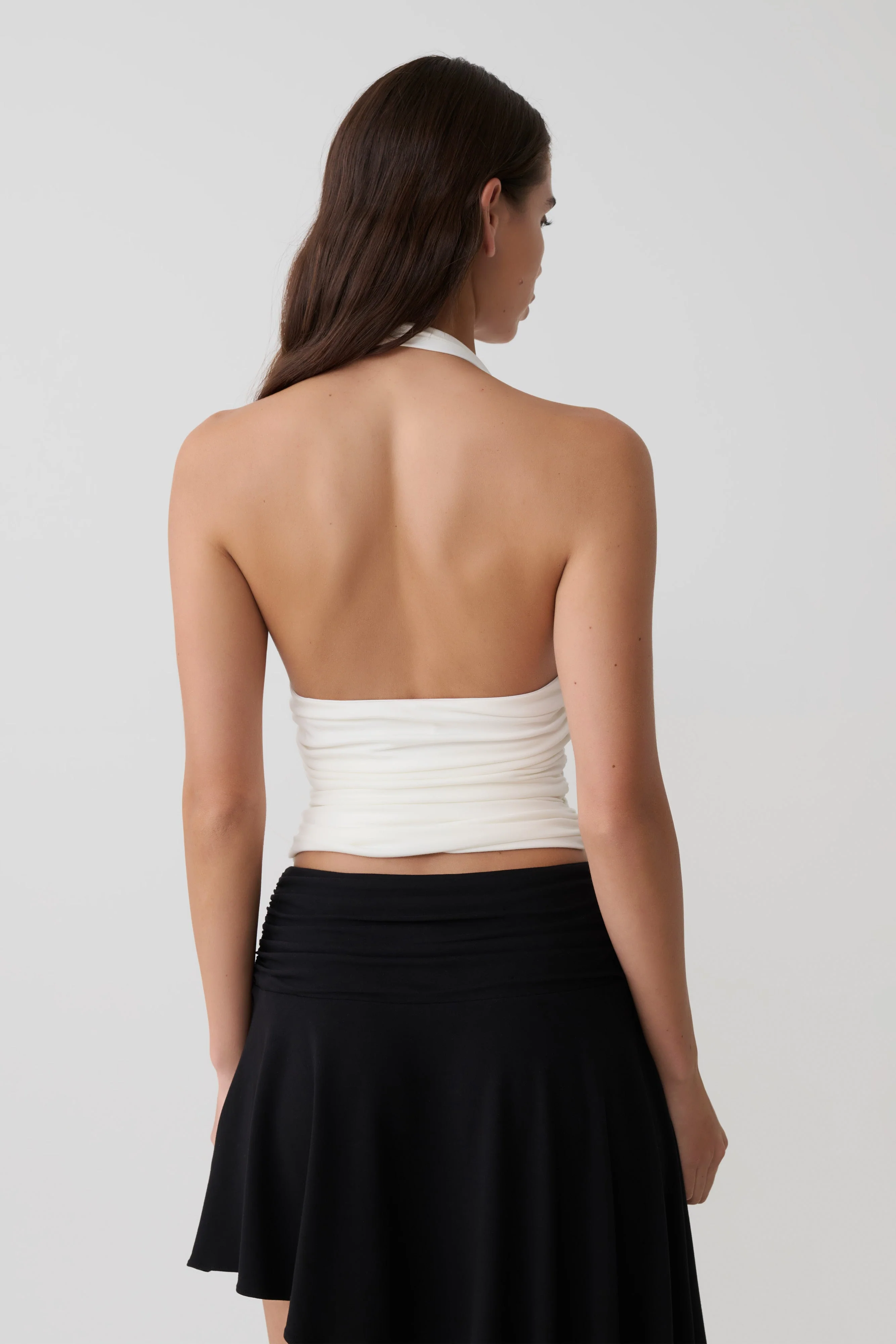 Peregrine Modal Gathered Halter Top - White - Image 2