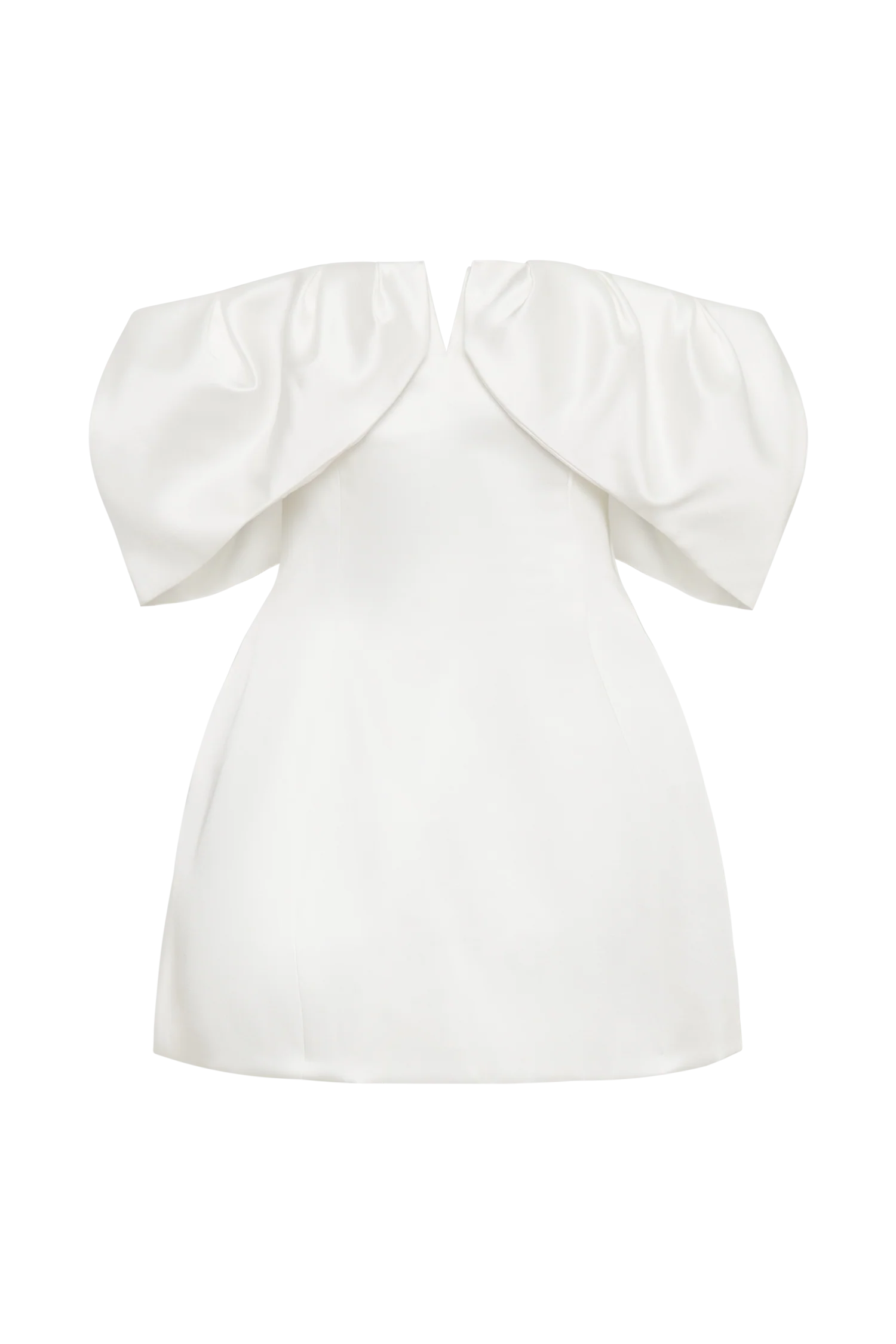 Portia Off Shoulder Satin Corset Dress - White - Image 10