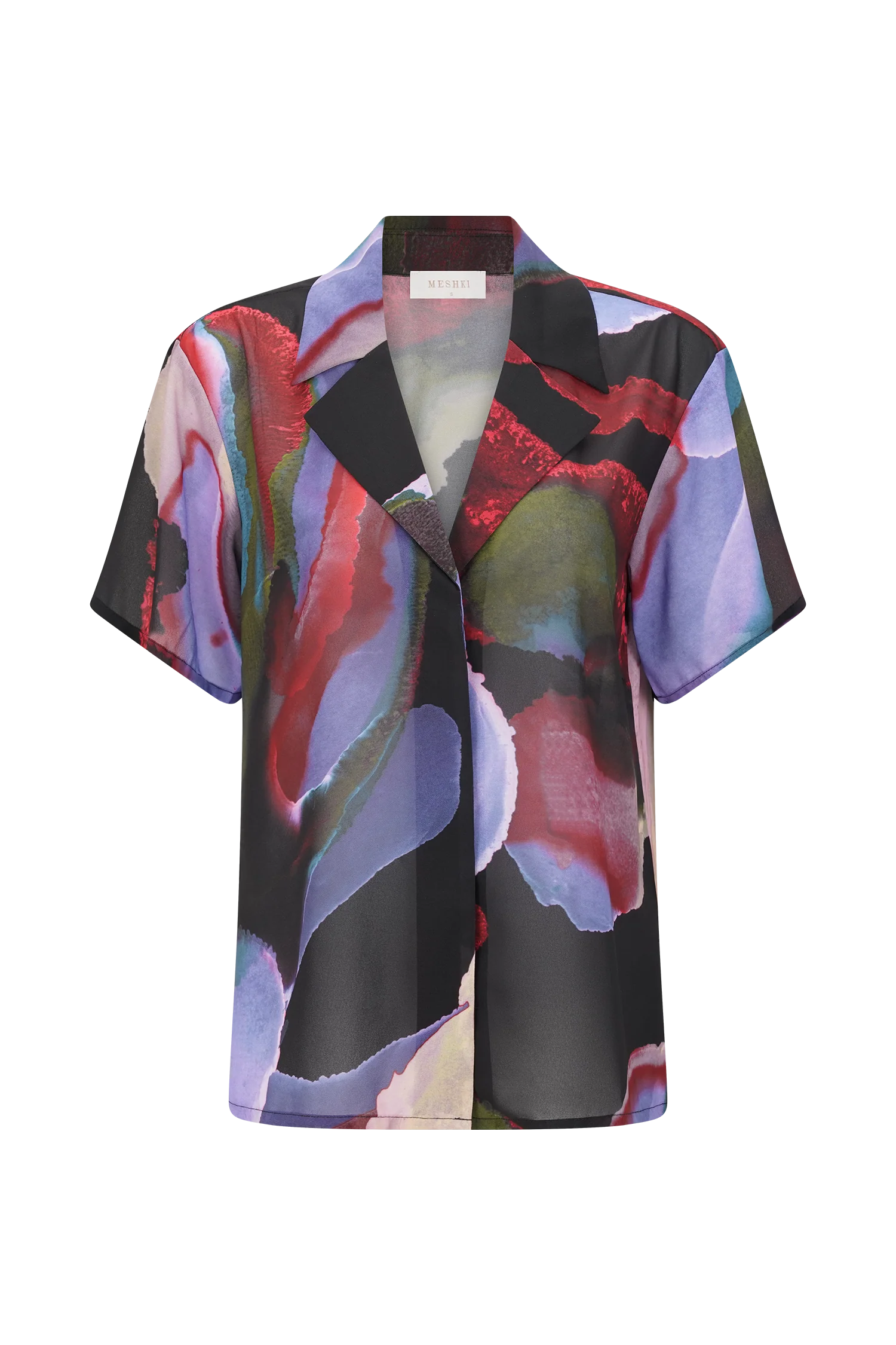 Rachel Chiffon Short Sleeve Shirt - Multi Fluid Reverie Print - Image 9