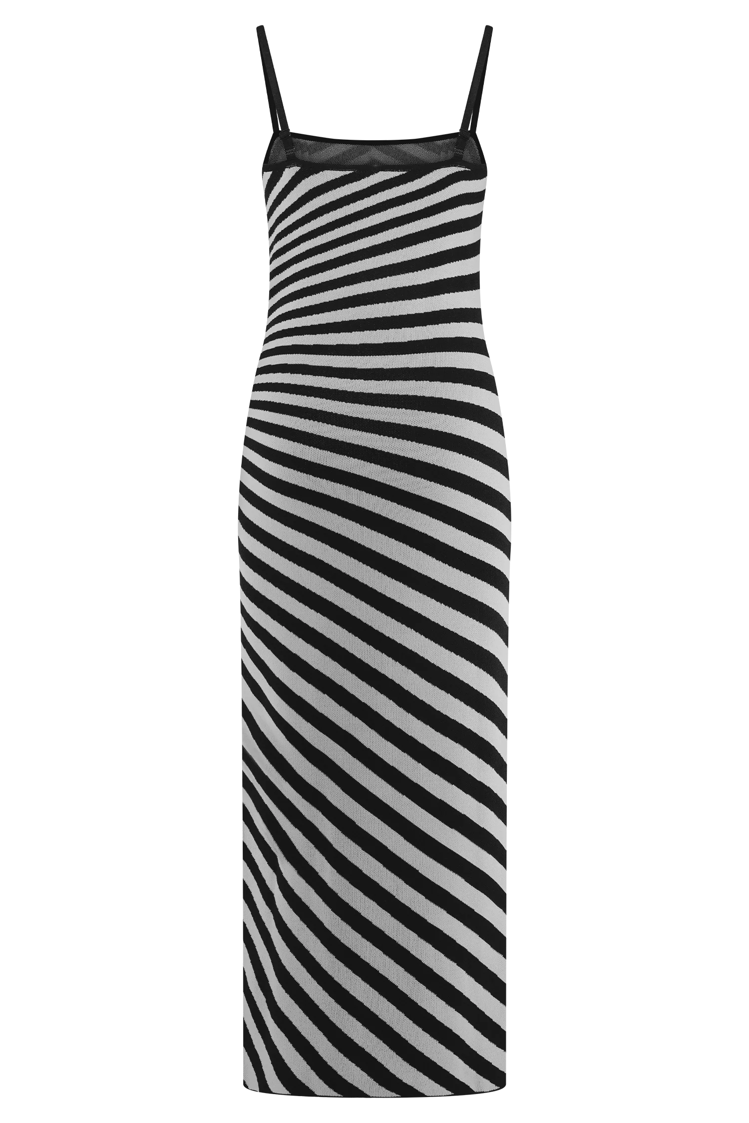 Raven Striped Knit Midi Dress - Black/White - Image 6