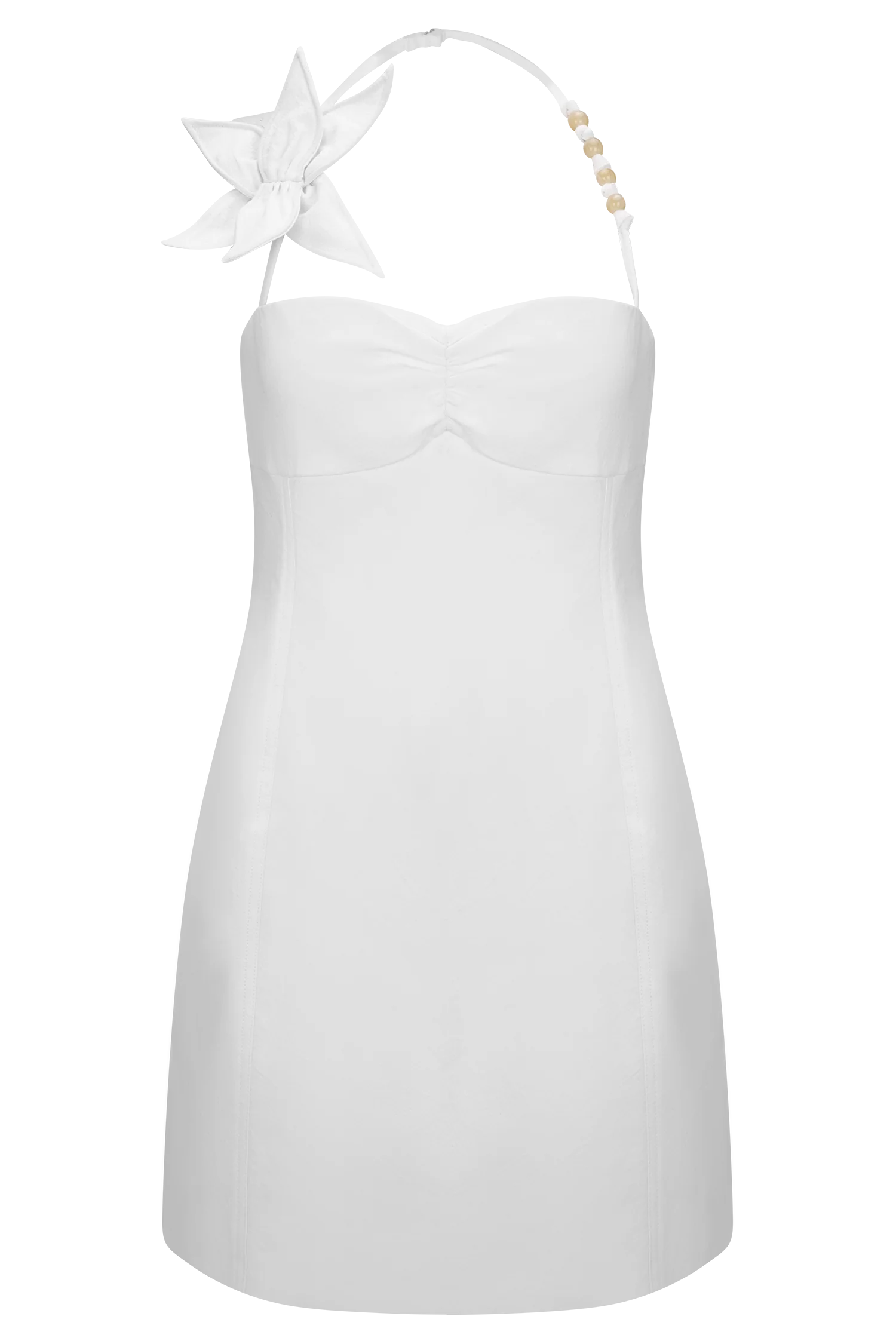 Reyes Cotton Floral Mini Dress - White - Image 9