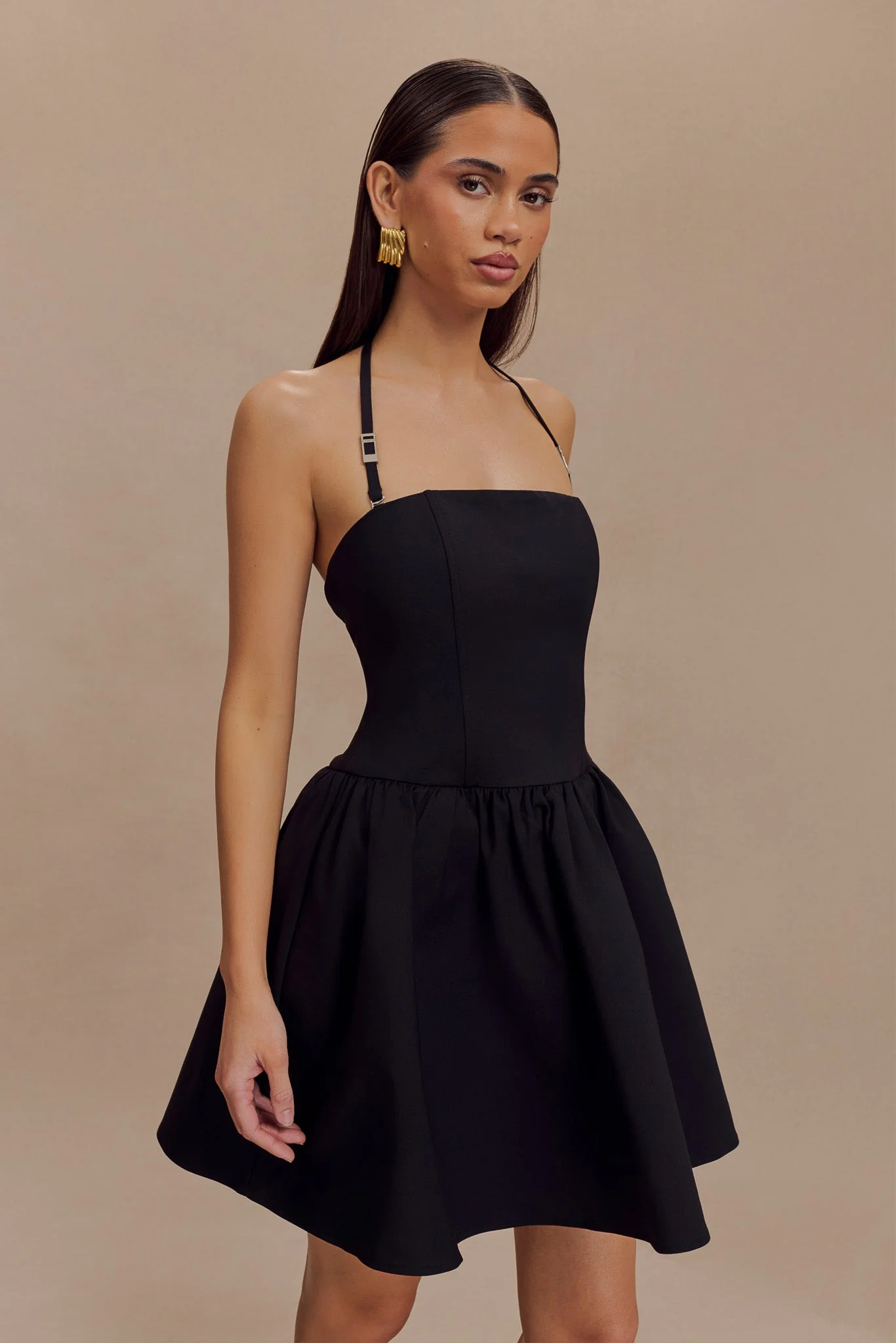 Ruby Halter Mini Dress - Black - Image 6