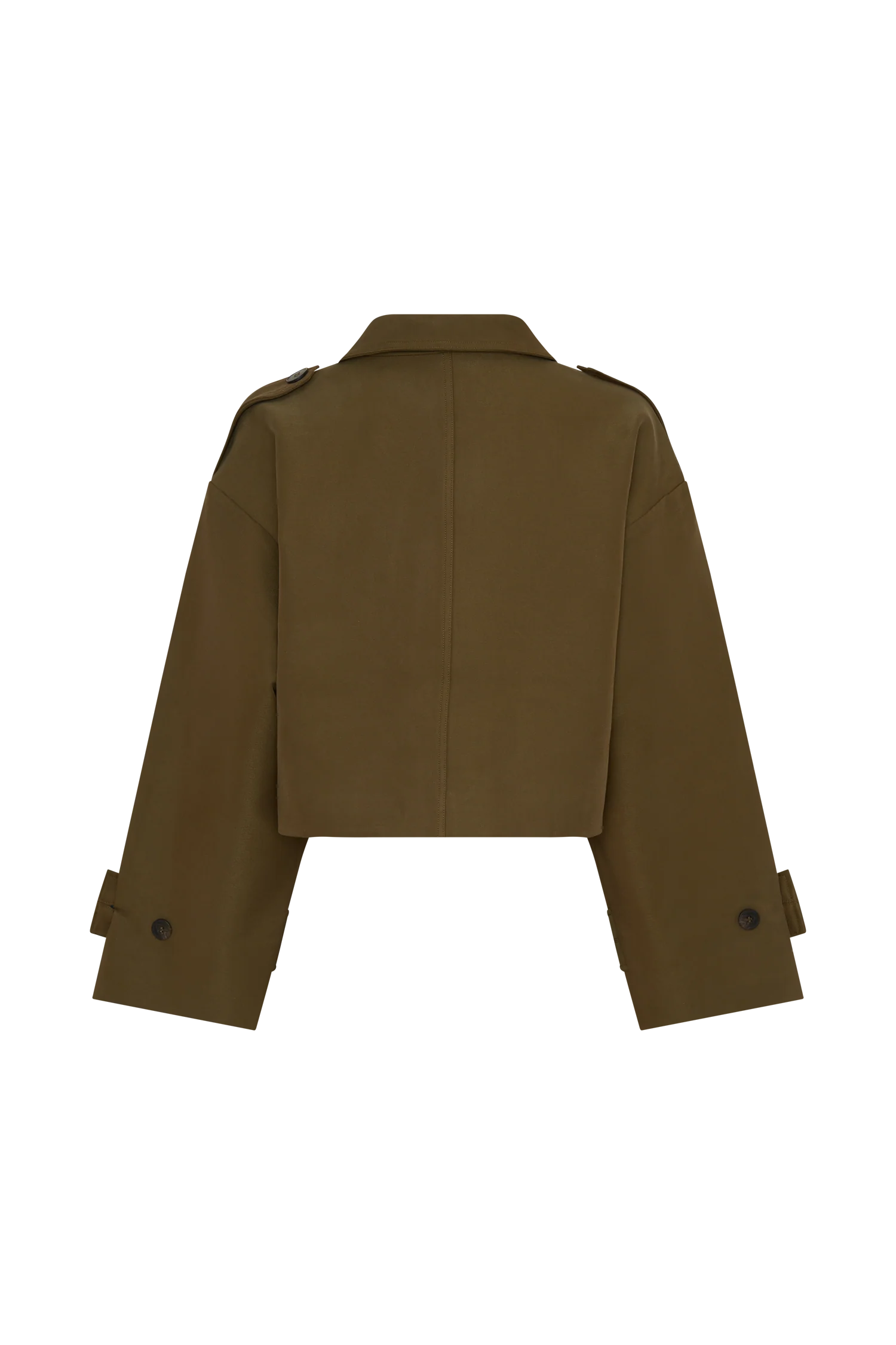 Rue Funnel Neck Bomber Jacket - Khaki - Image 7