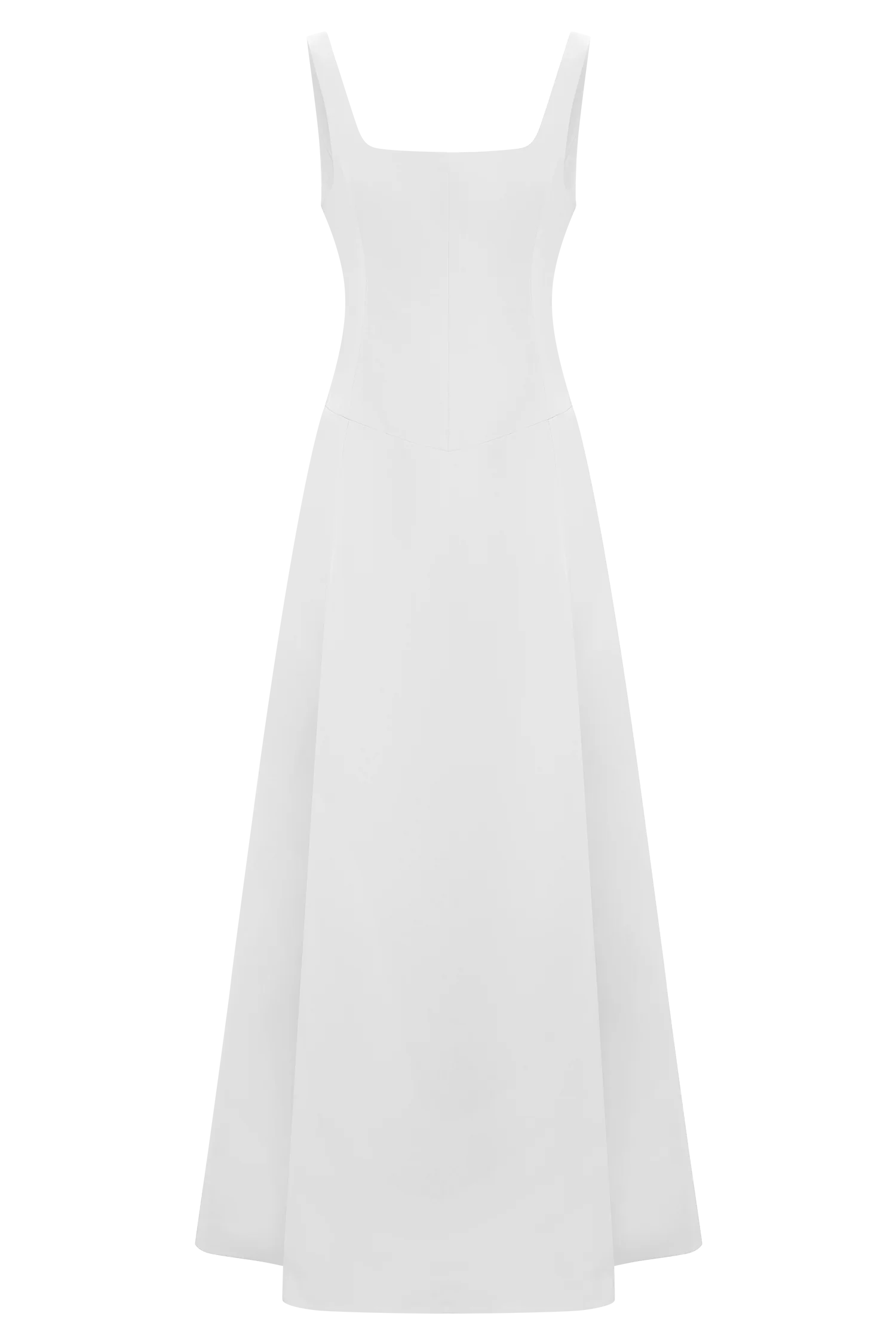 Salma Drop Waist Cotton Maxi Dress - White - Image 8