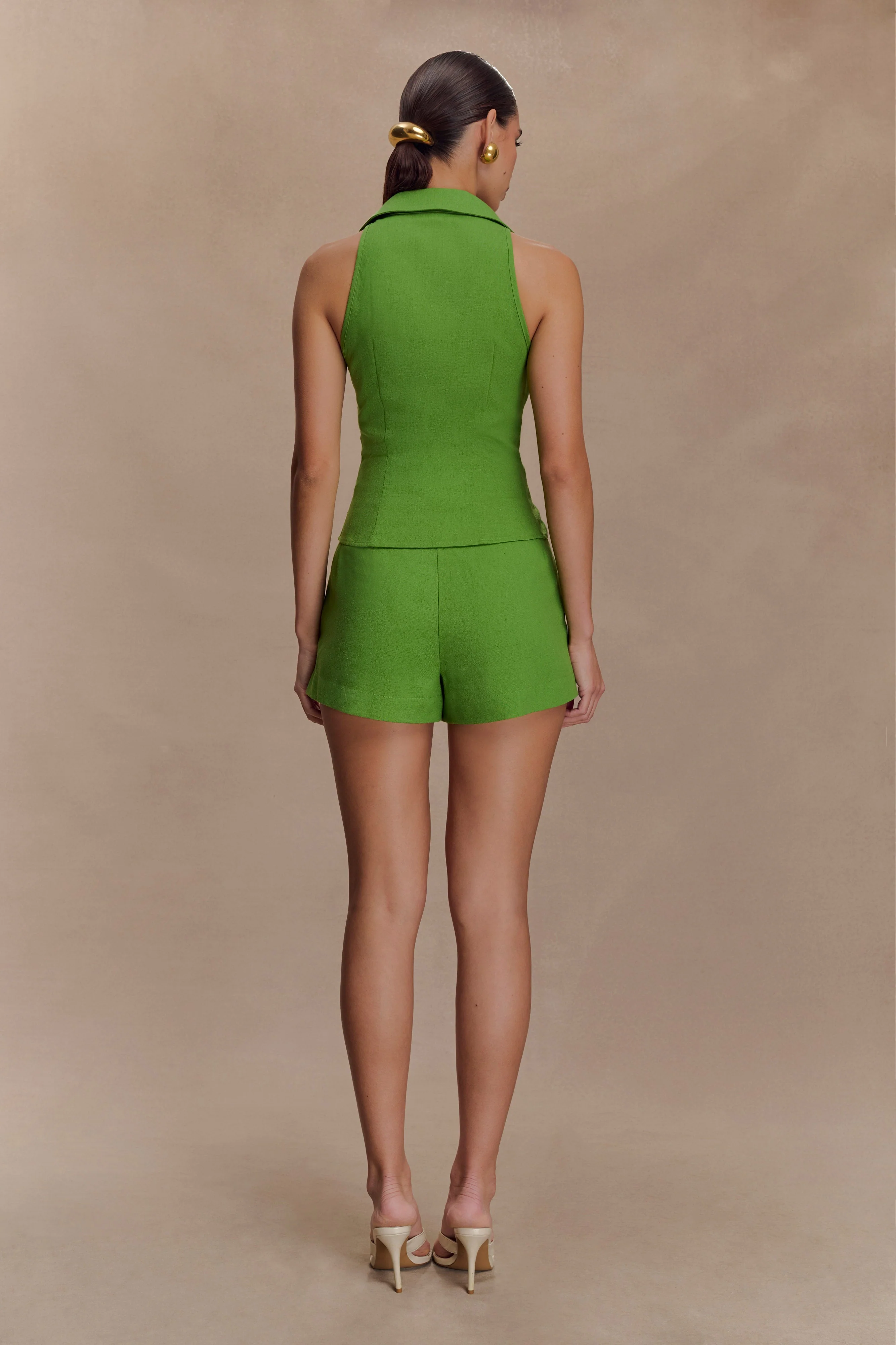 Scout Sleeveless Linen Shirt - Green - Image 5