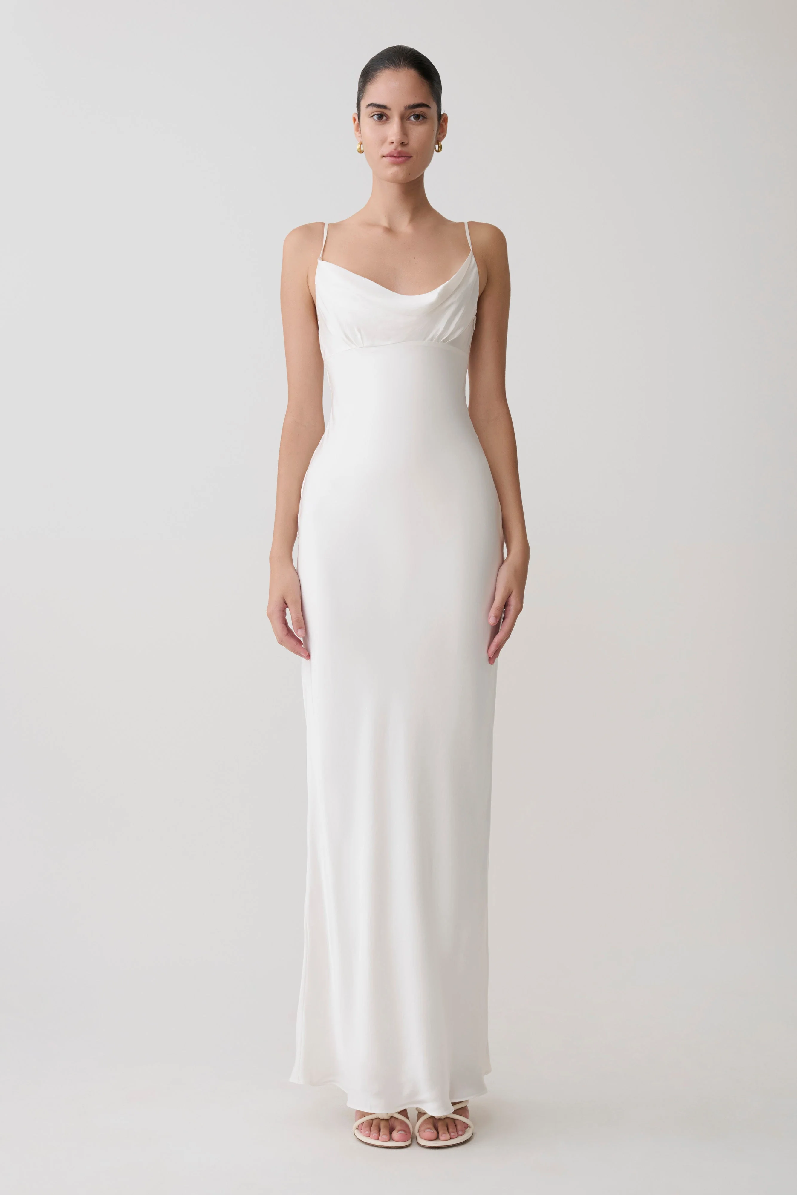 Seraphine Corset Satin Maxi Dress - Ivory - Image 4