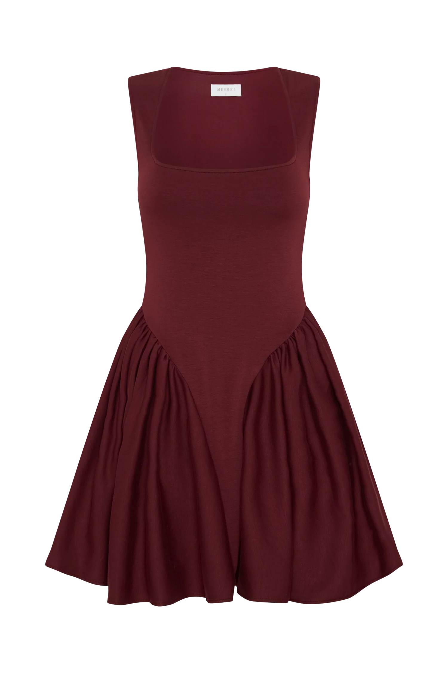 Sharon Scuba Jersey Mini Dress - Wine - Image 9