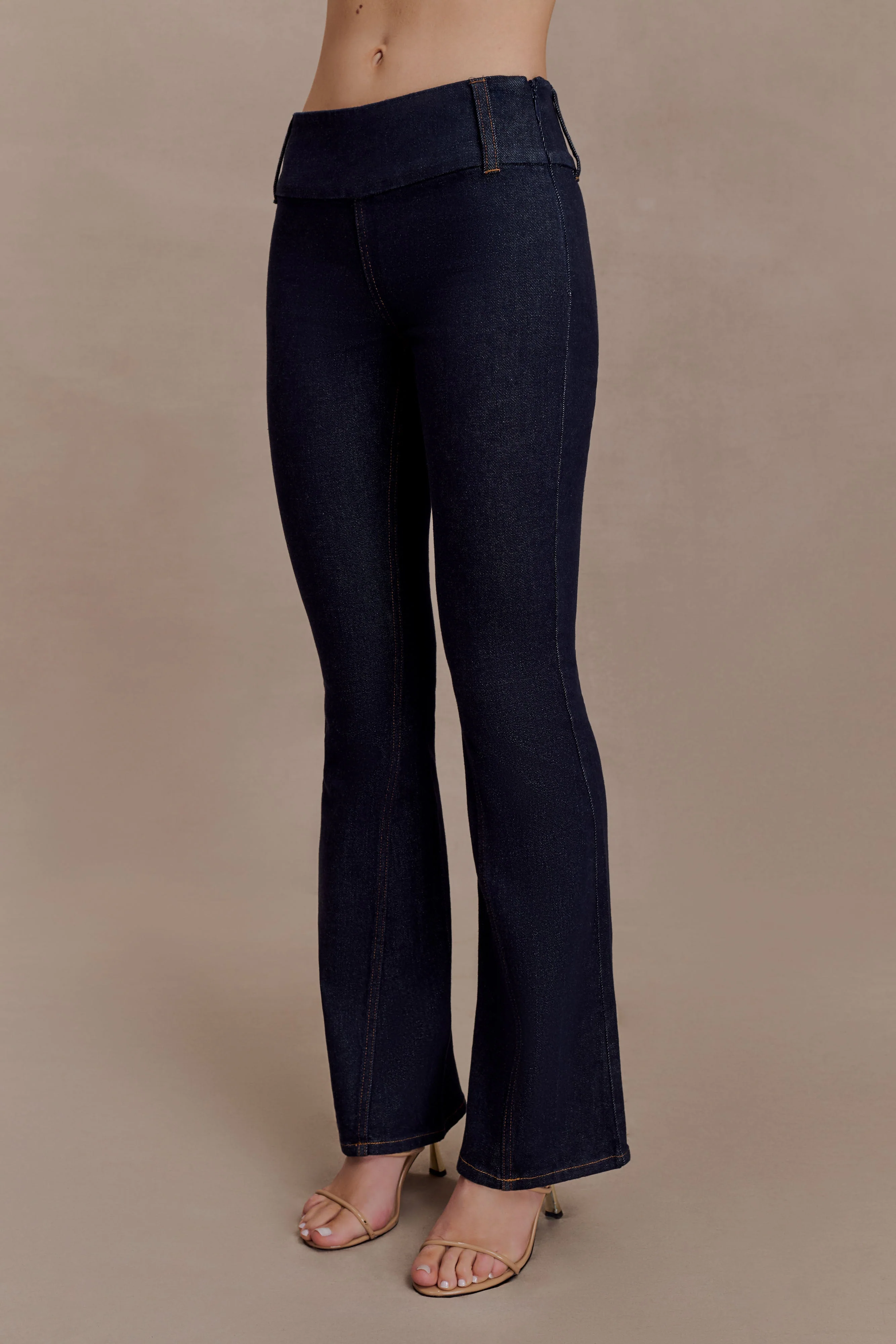 Shelly Flared Denim Jeans - Washed Indigo Blue - Image 3
