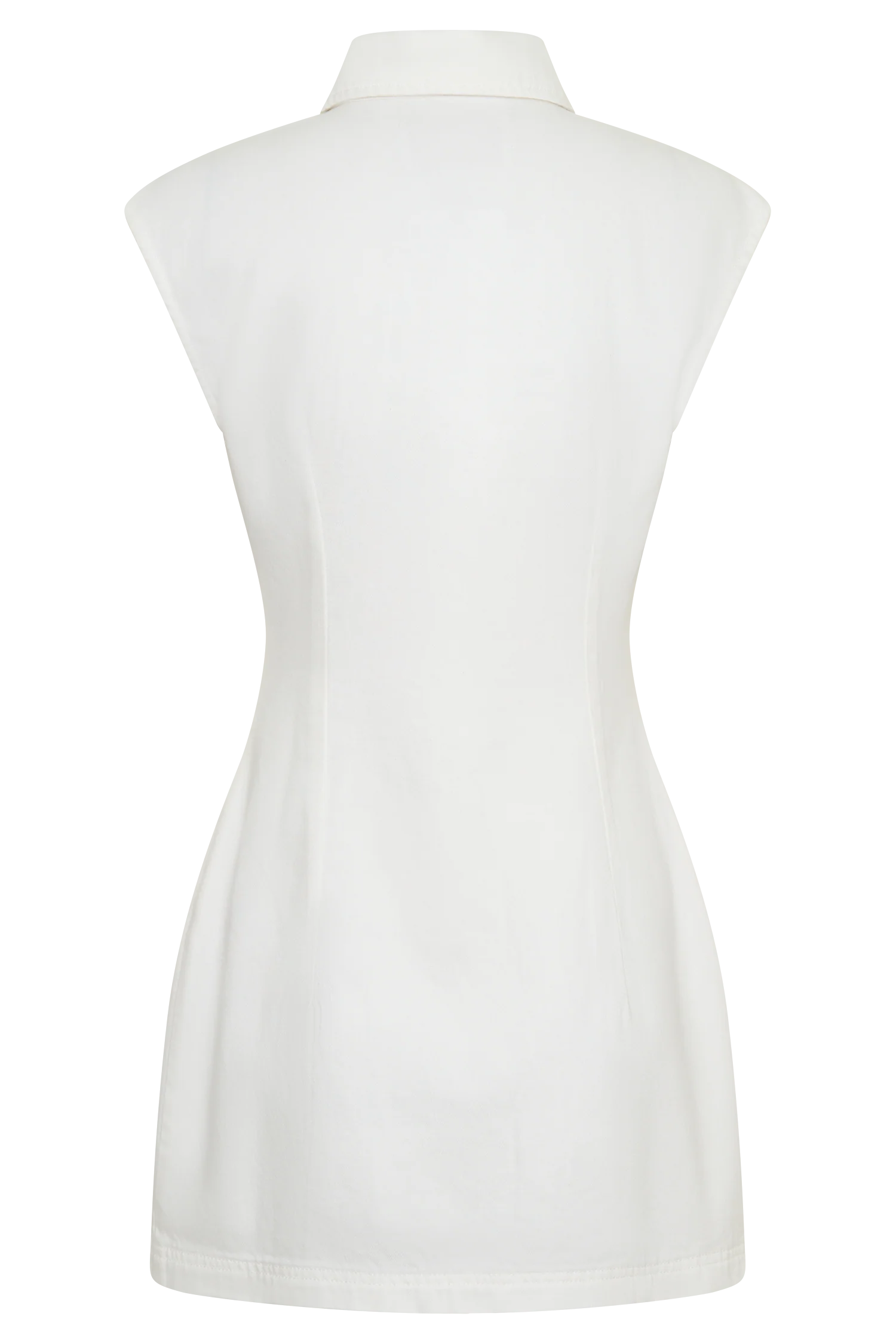 Sheriden Collared Mini Denim Dress - White - Image 8