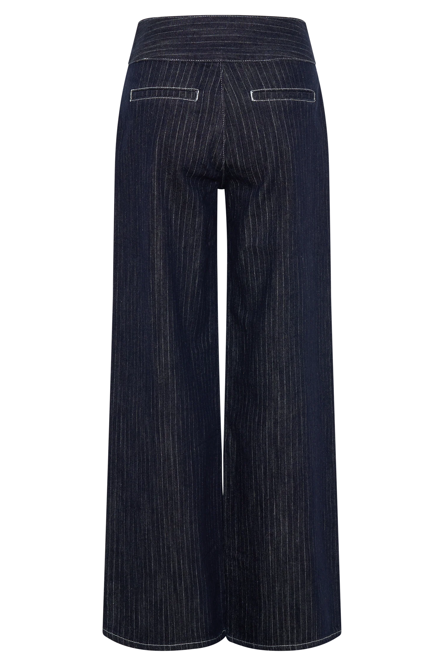 Sienna Flare Mid Rise Denim Jeans - Indigo Pinstripe - Image 8