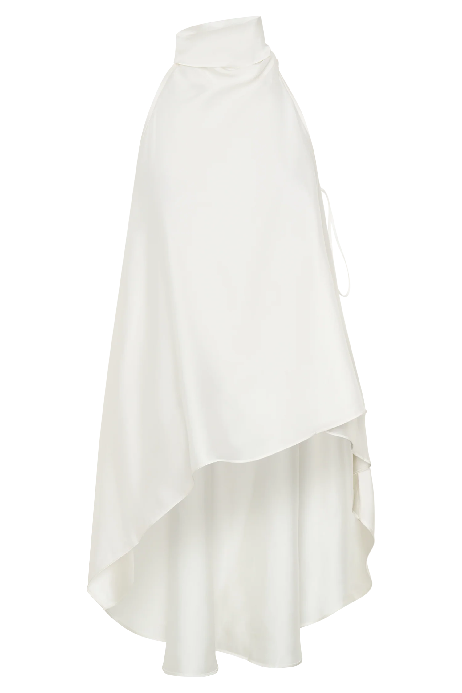 Sydney Asymmetrical Satin Halter Top - Ivory - Image 6