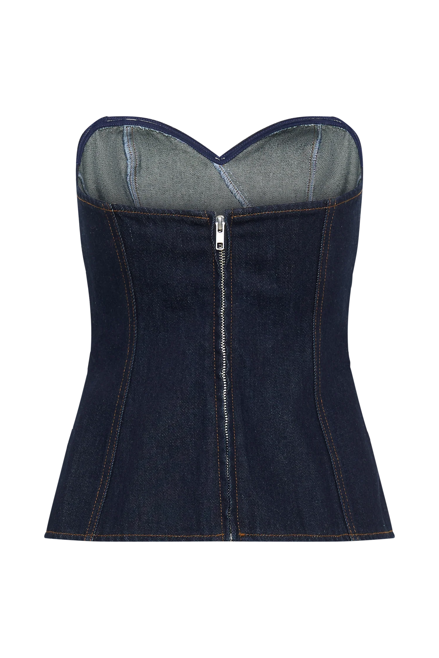 Sylas Strapless Buckle Denim Top - Indigo Blue - Image 10