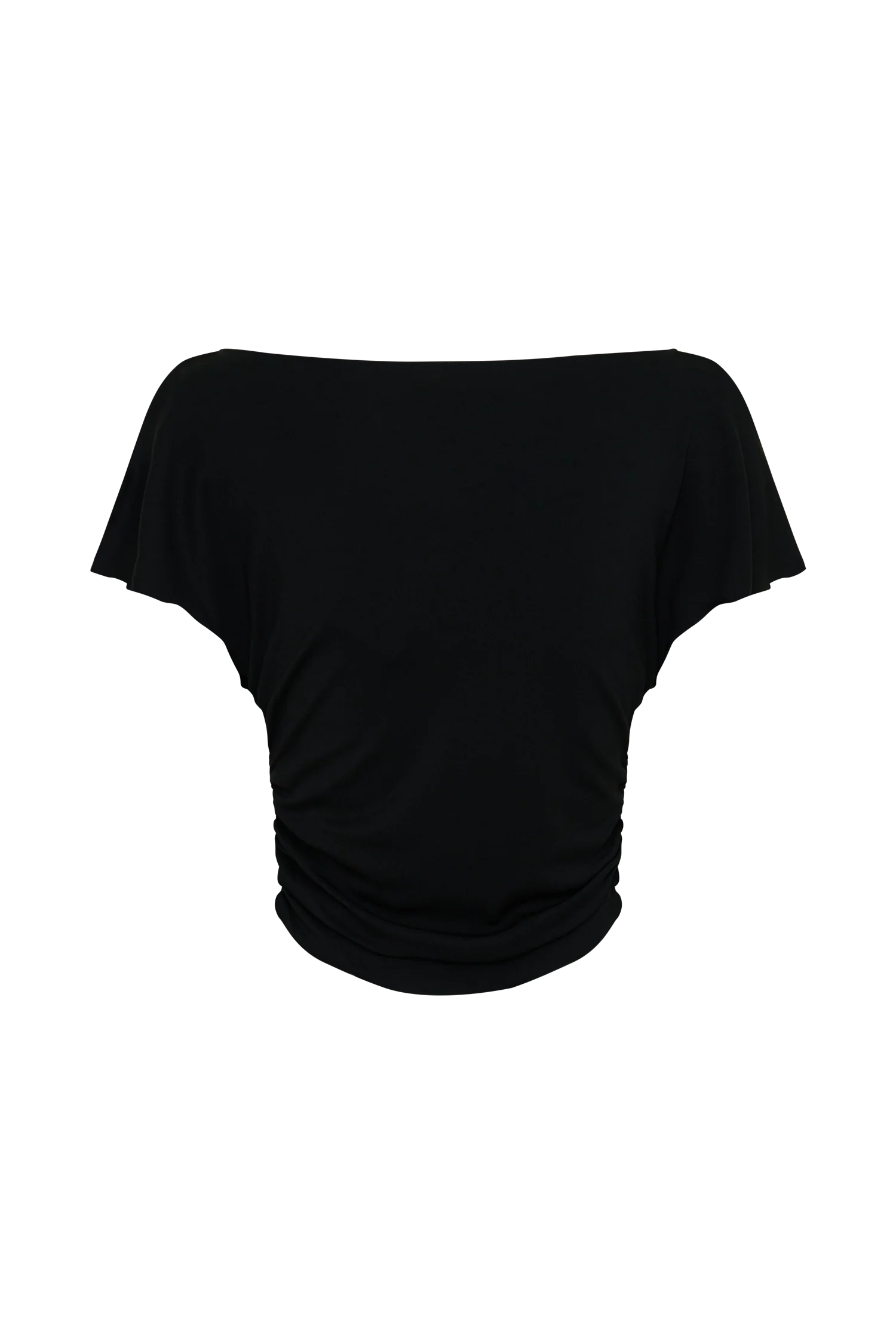 Talise Modal Flounce Short Sleeve Top - Black - Image 8