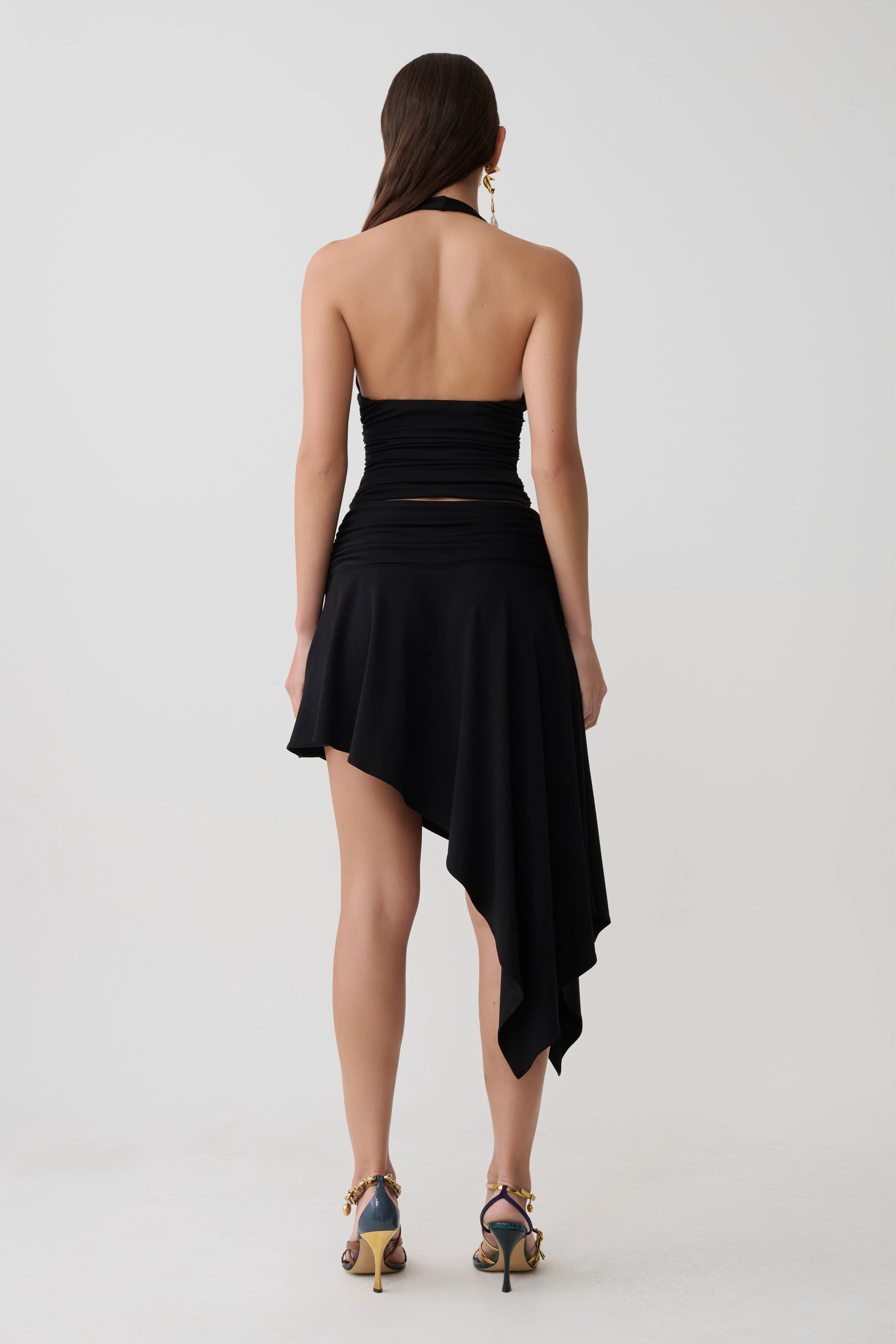 Talise Modal Hankie Midi Skirt - Black - Image 2